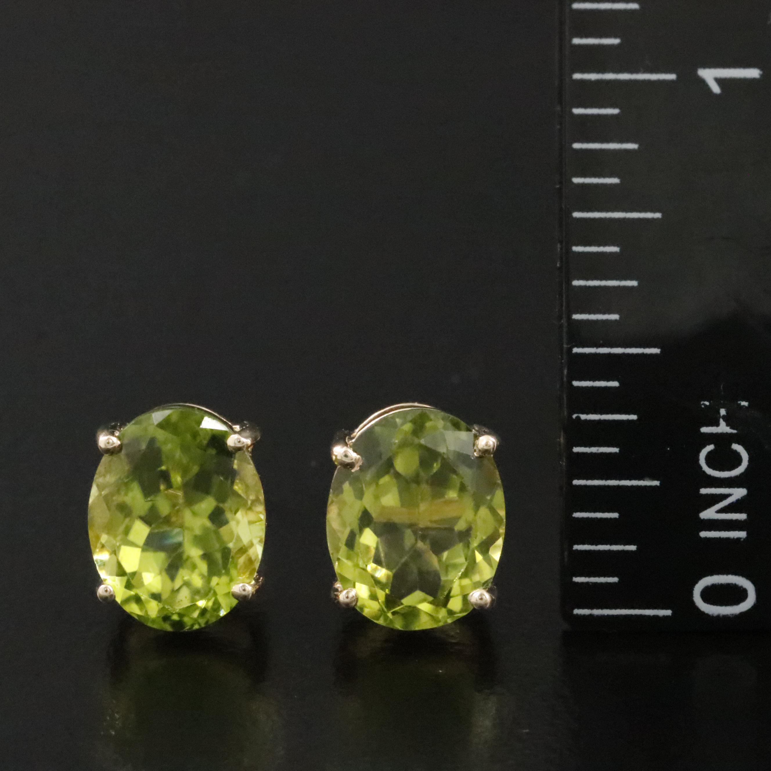 14K Peridot Stud Earrings