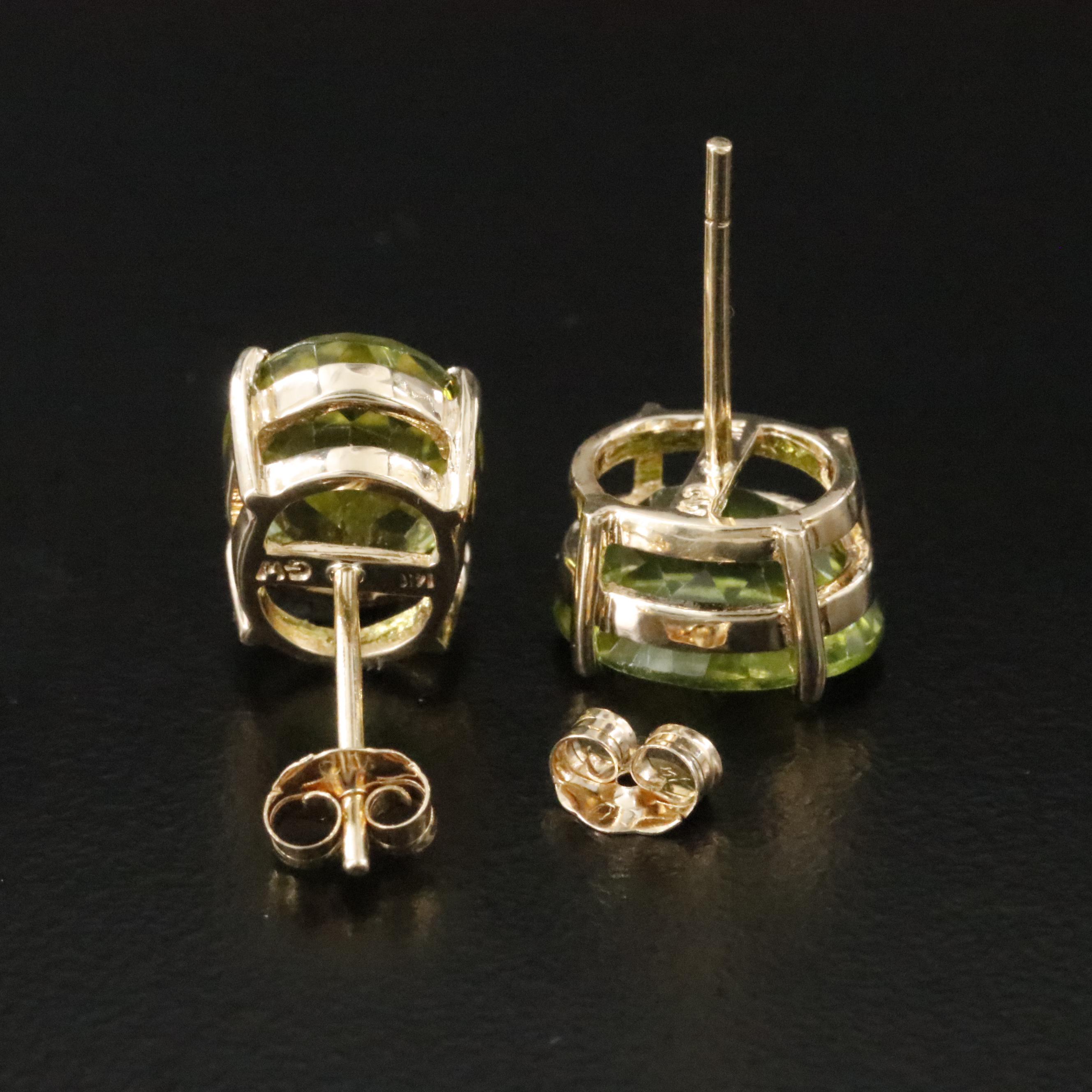 14K Peridot Stud Earrings
