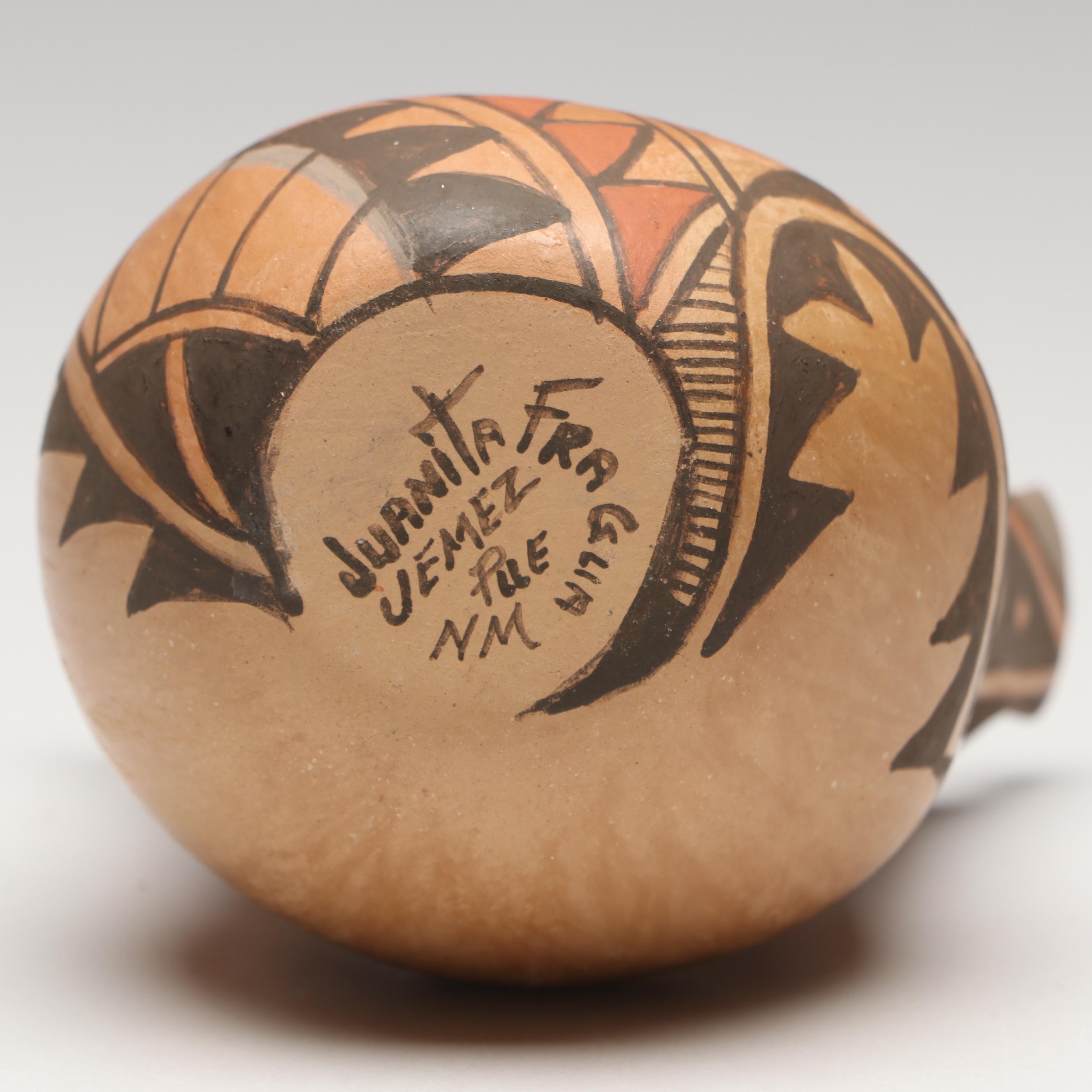 Juanita Fragua and Marie Chinana Jemez Pueblo Pottery Vases