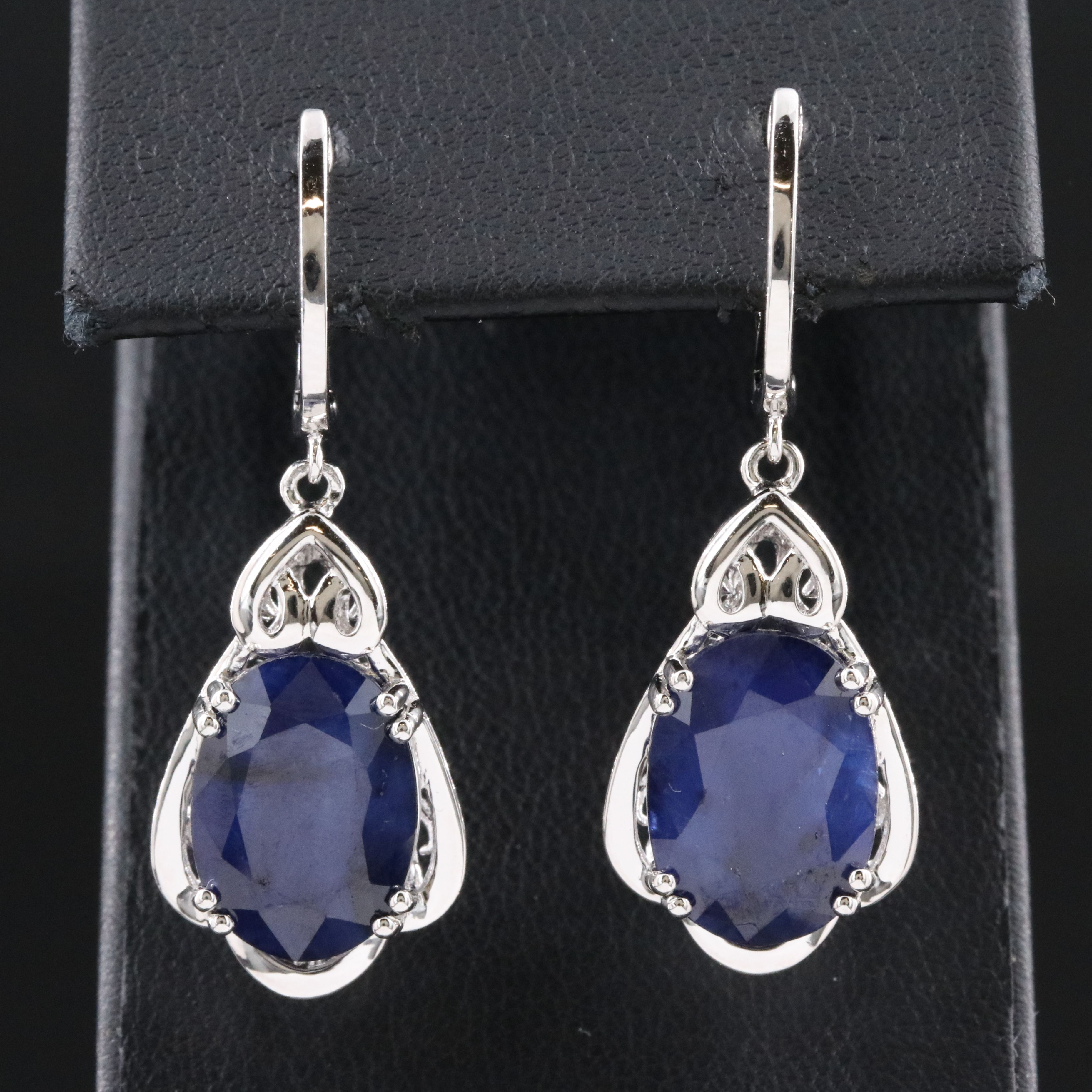 Oscar Friedman Sterling Sapphire Pendant Earrings