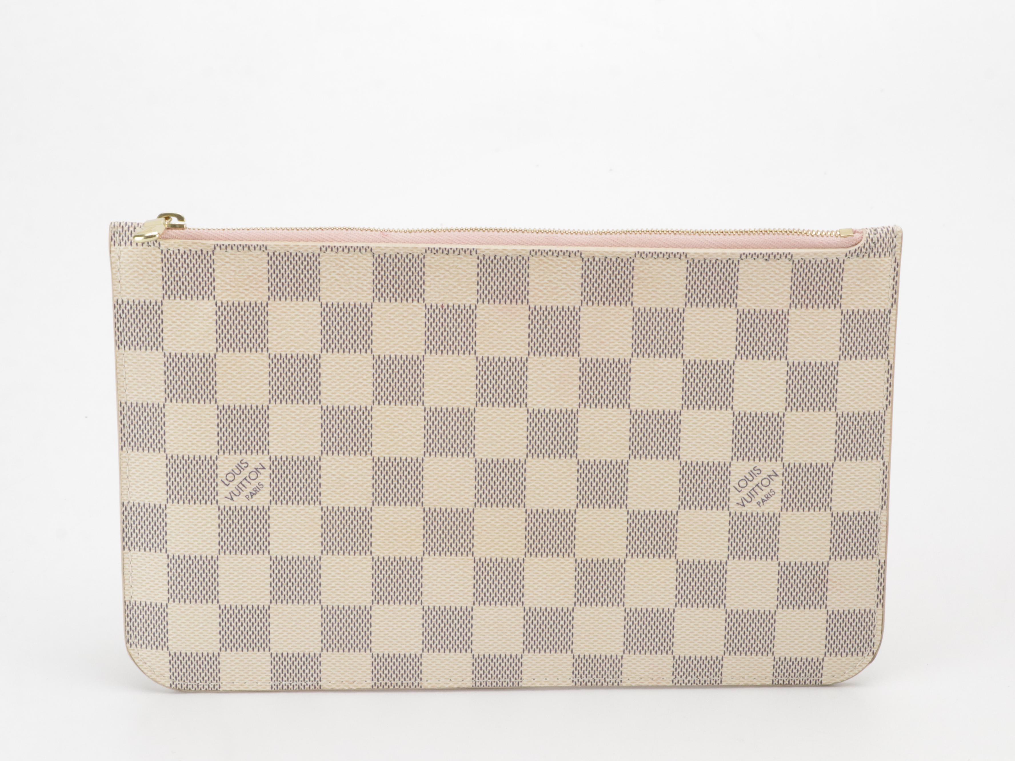 Louis Vuitton Neverfull MM in Damier Azur Canvas with Pouch and Gift Box