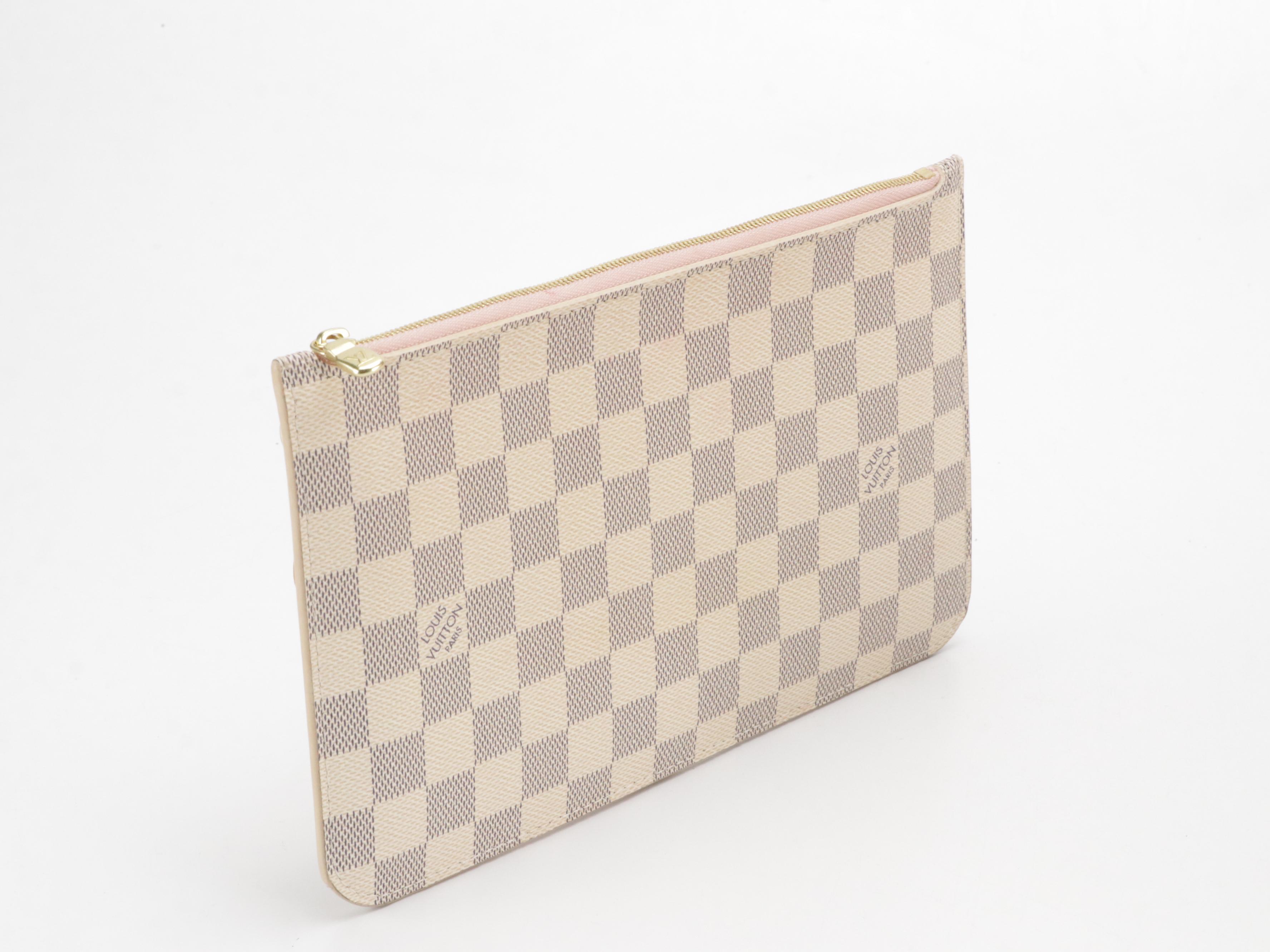 Louis Vuitton Neverfull MM in Damier Azur Canvas with Pouch and Gift Box