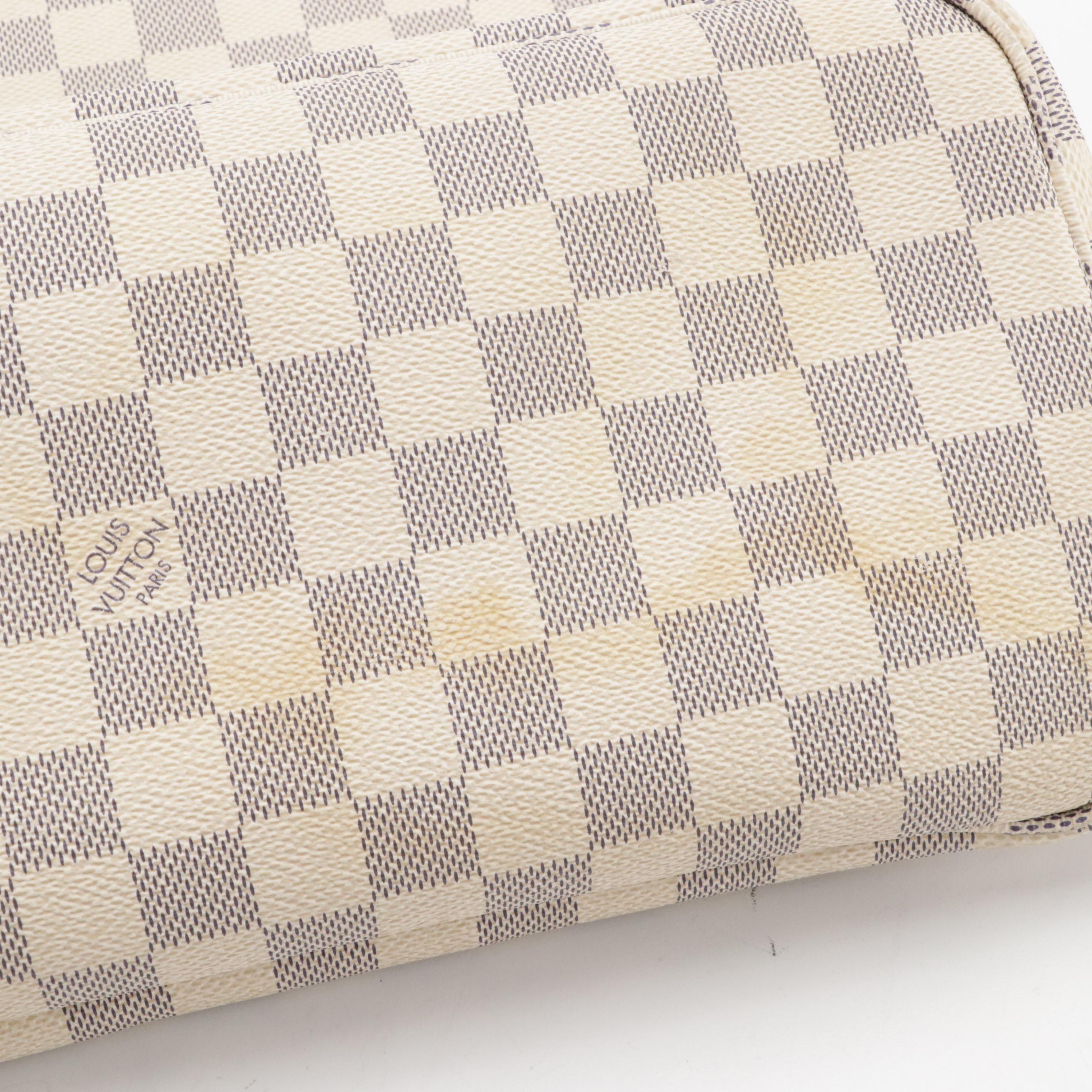 Louis Vuitton Neverfull MM in Damier Azur Canvas with Pouch and Gift Box