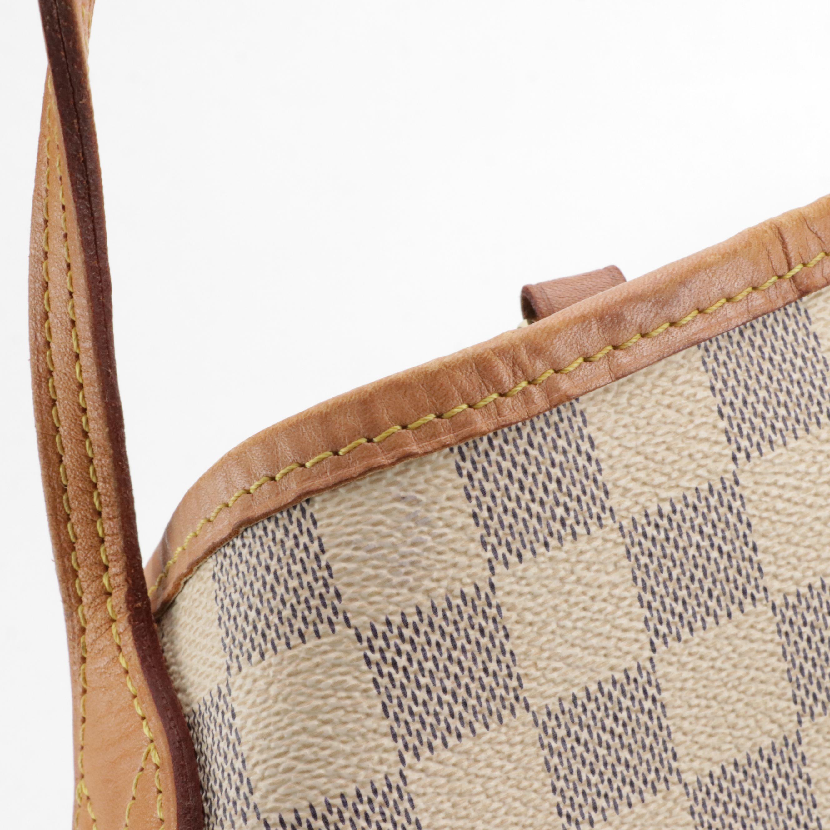 Louis Vuitton Neverfull MM in Damier Azur Canvas with Pouch and Gift Box