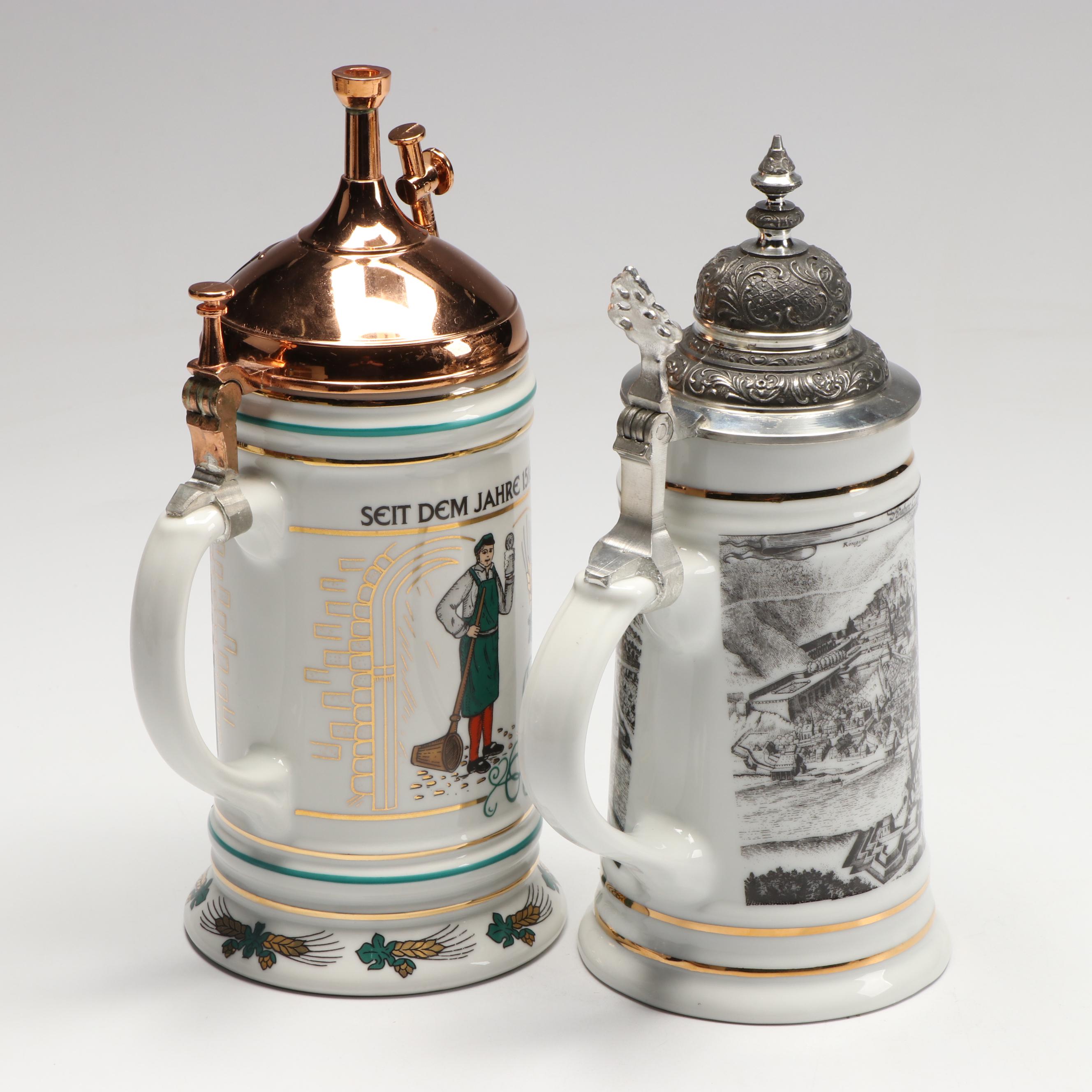 Trink Bruderlein German Musical Beer Steins, Nachtmann Crystal Stein and More