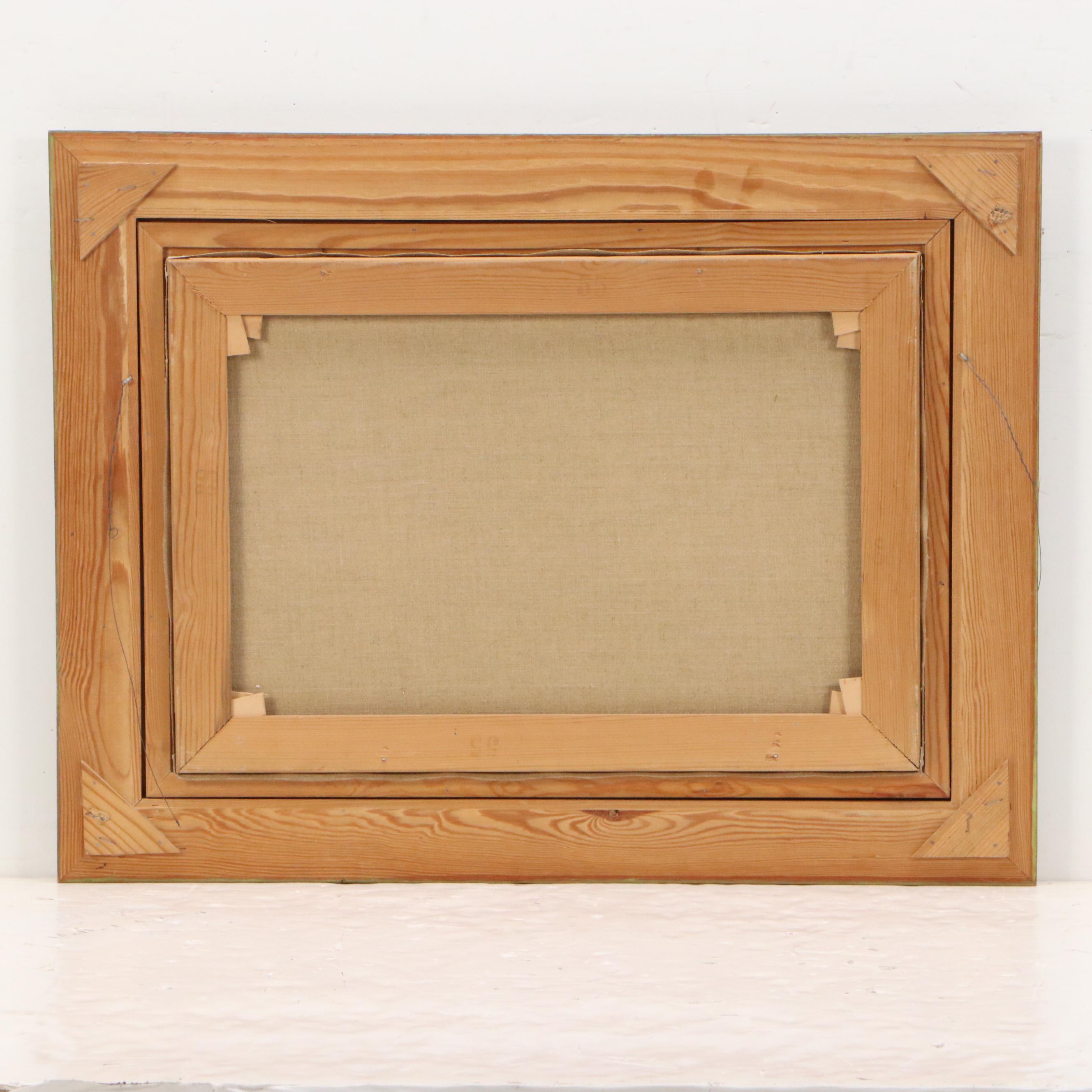 Tage Rudolf Ahlm Oil Painting of Modern Landscape; 1962