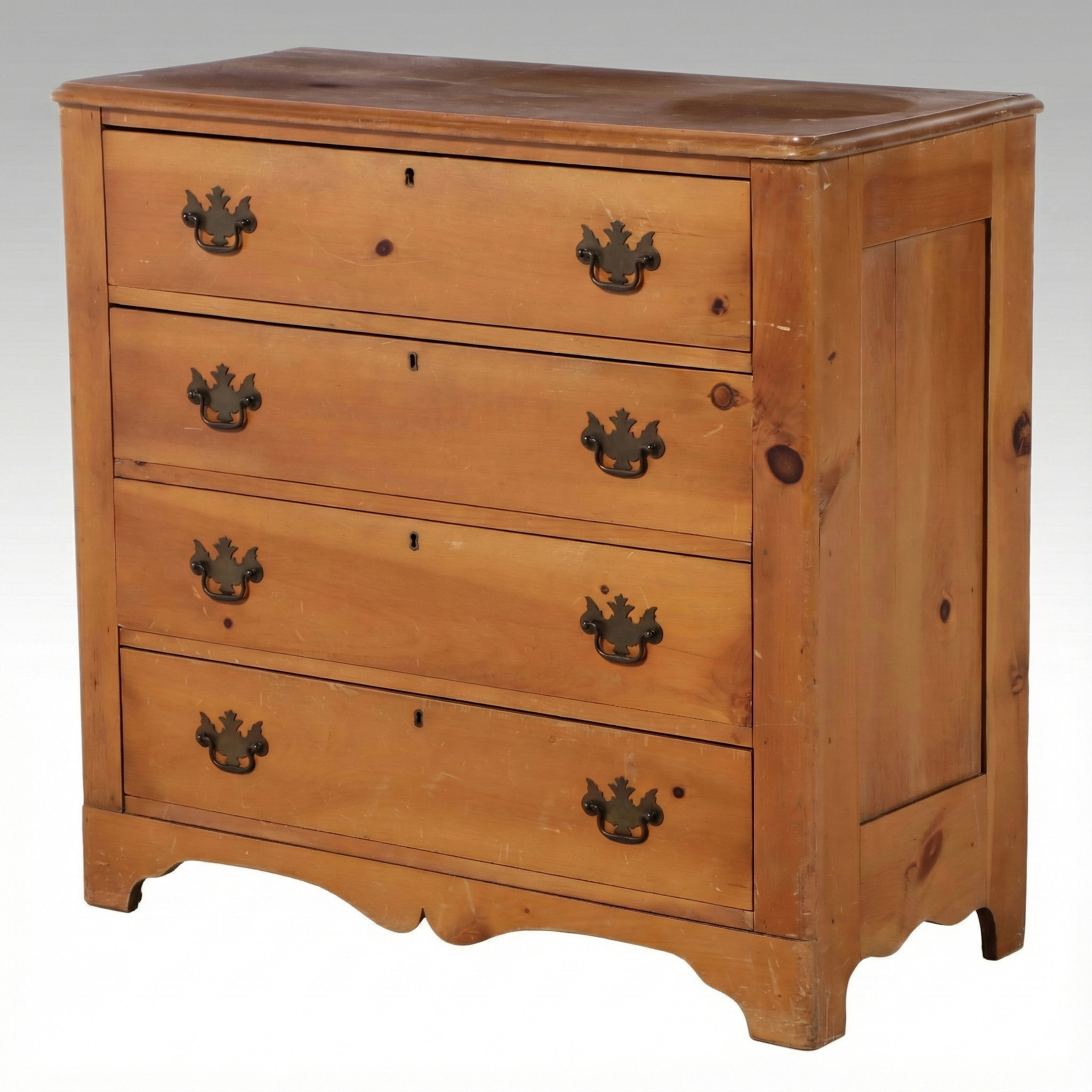 Early American Style Pine Four-Drawer Chest, Early 20th Century