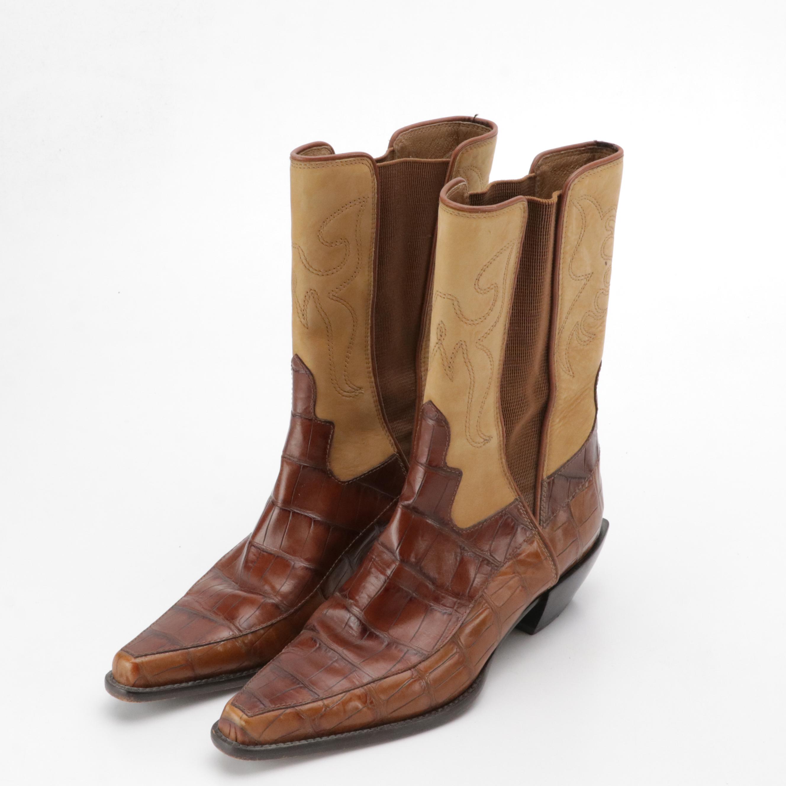 Donald J Pliner Western Couture Collection Leather Ankle and Short Boots