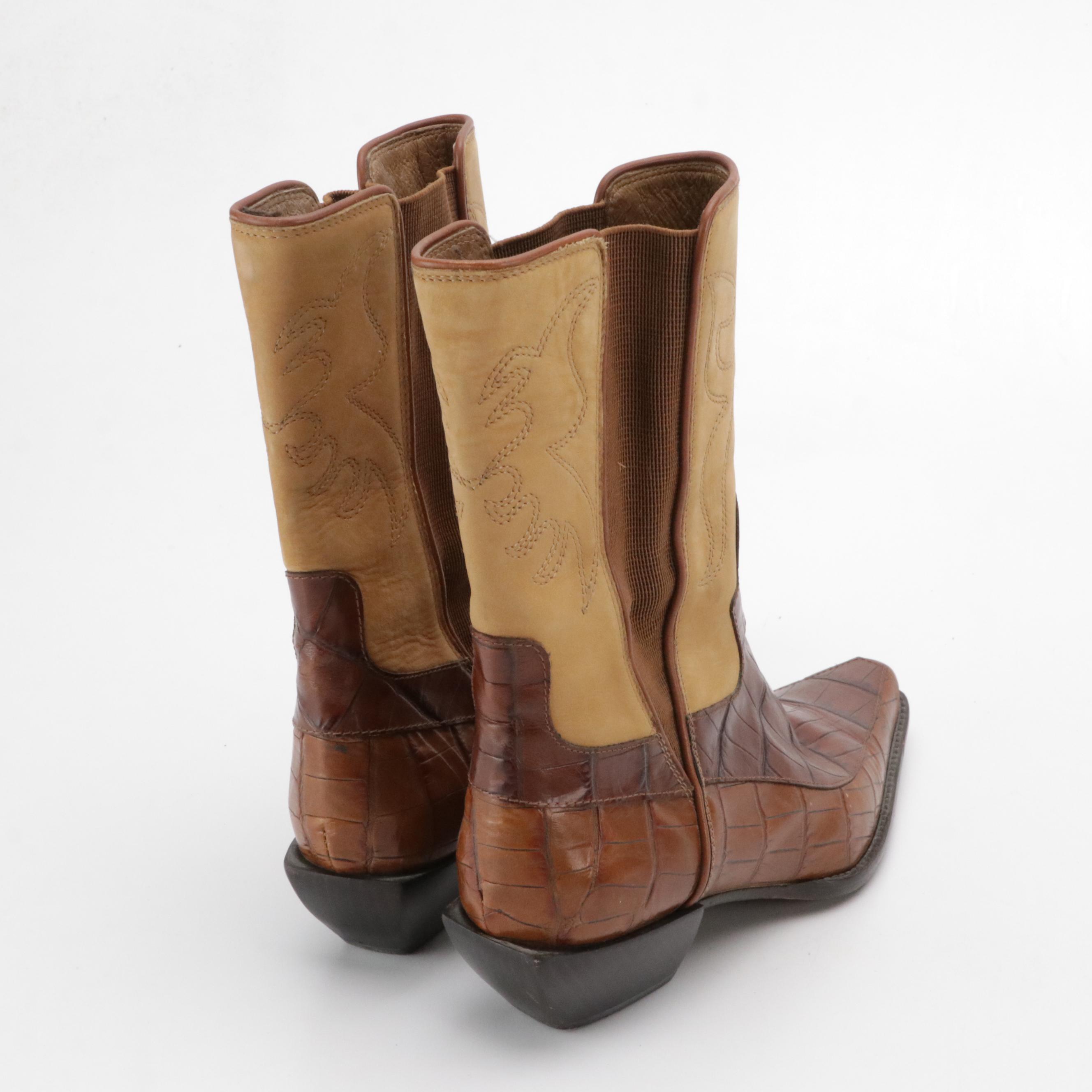 Donald J Pliner Western Couture Collection Leather Ankle and Short Boots