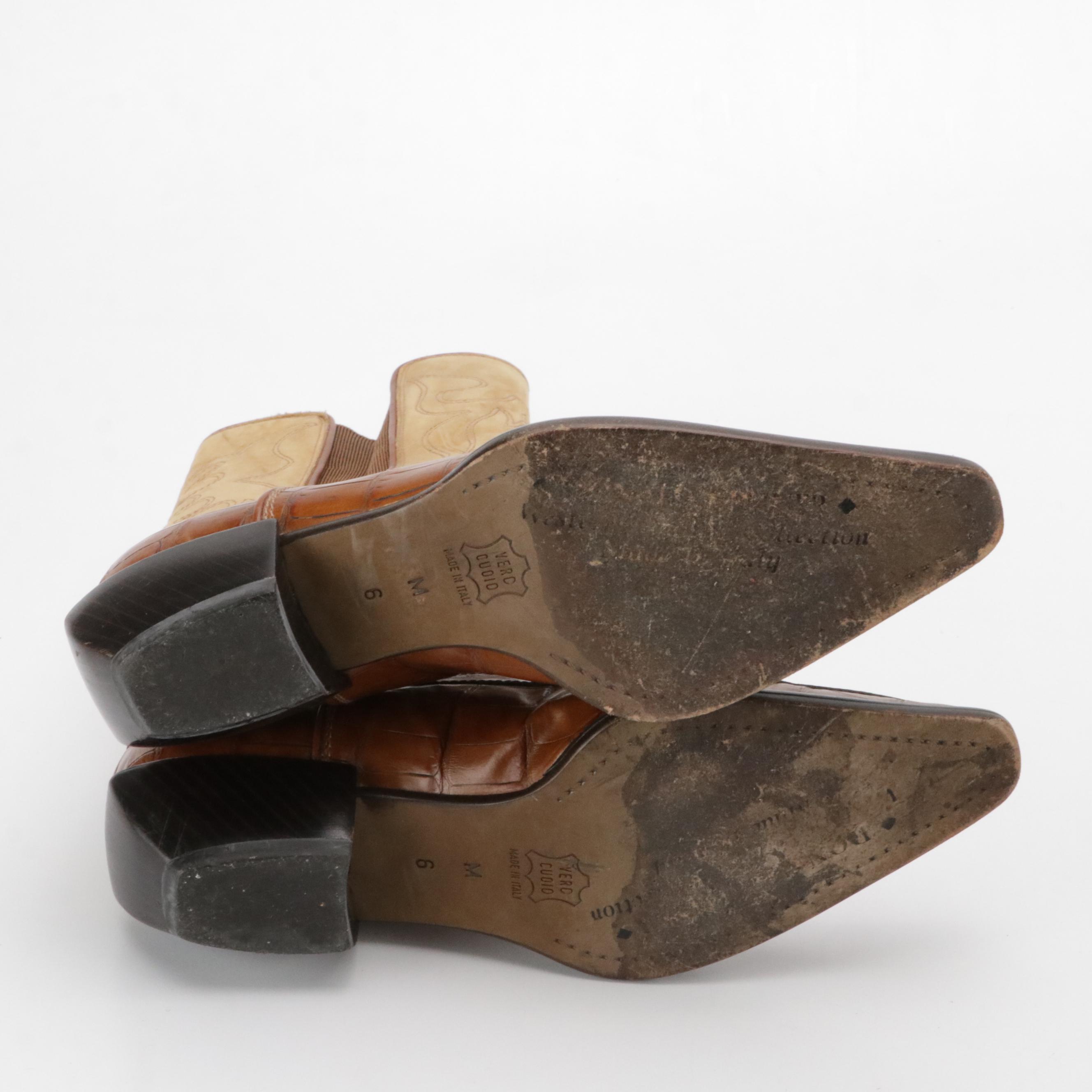 Donald J Pliner Western Couture Collection Leather Ankle and Short Boots