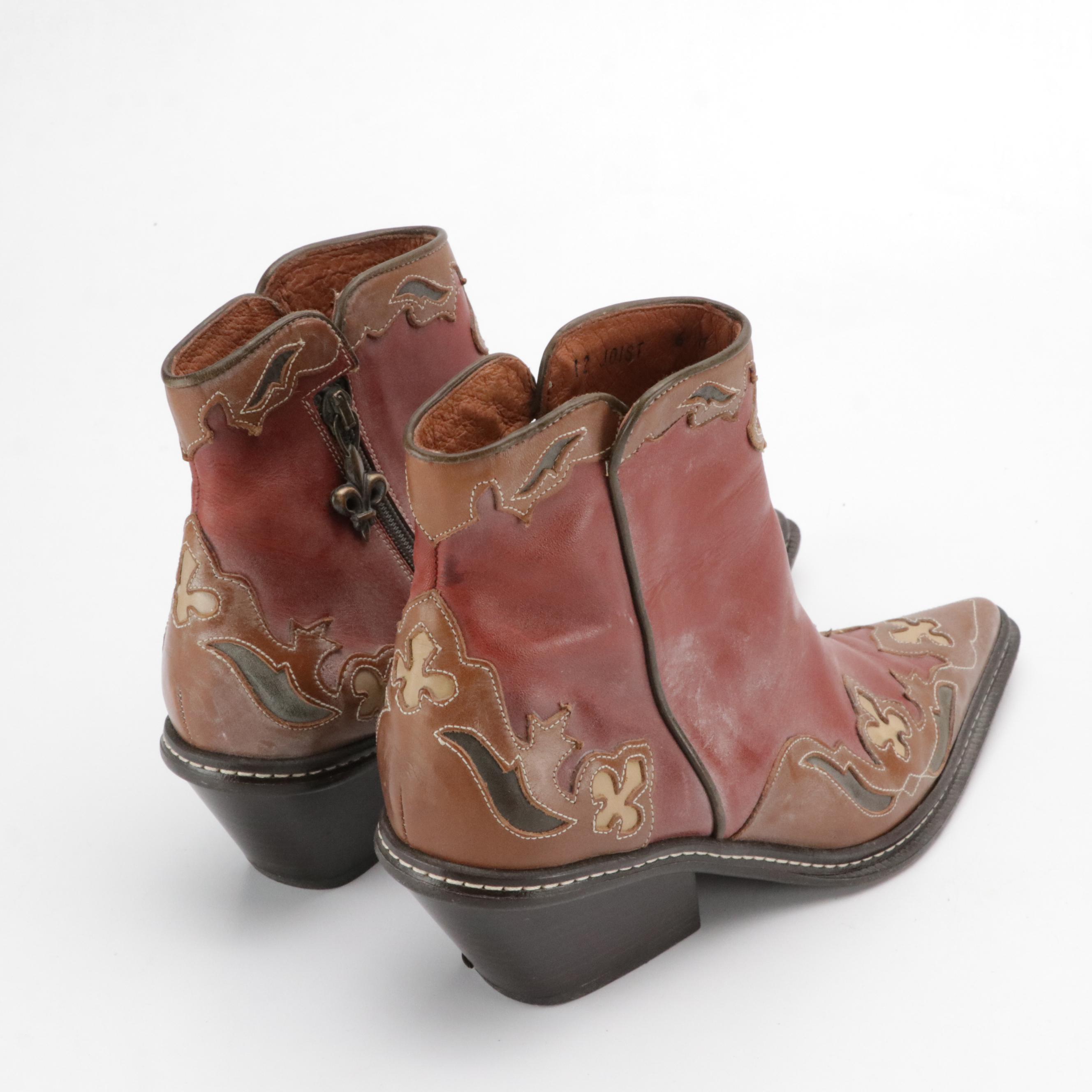 Donald J Pliner Western Couture Collection Leather Ankle and Short Boots