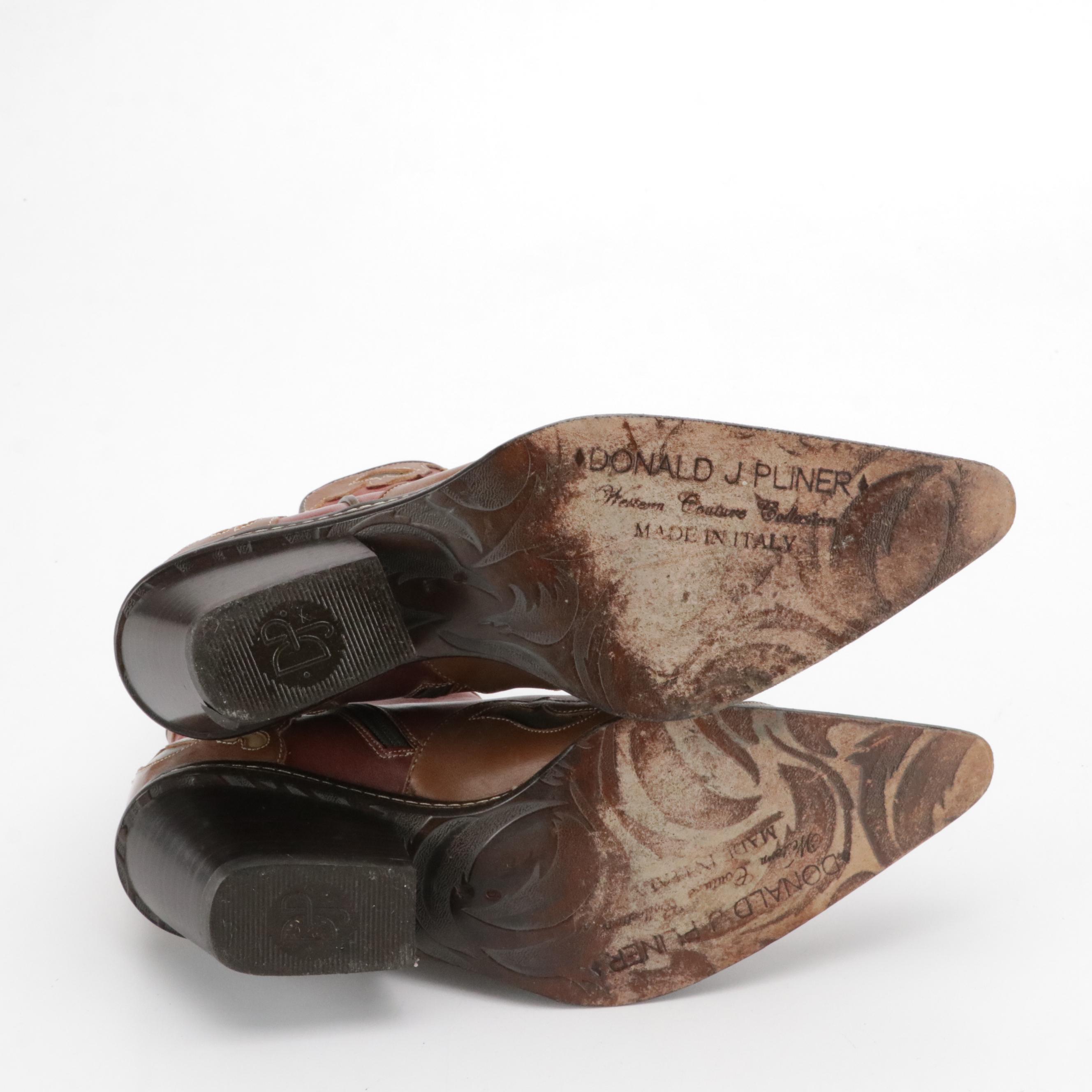 Donald J Pliner Western Couture Collection Leather Ankle and Short Boots