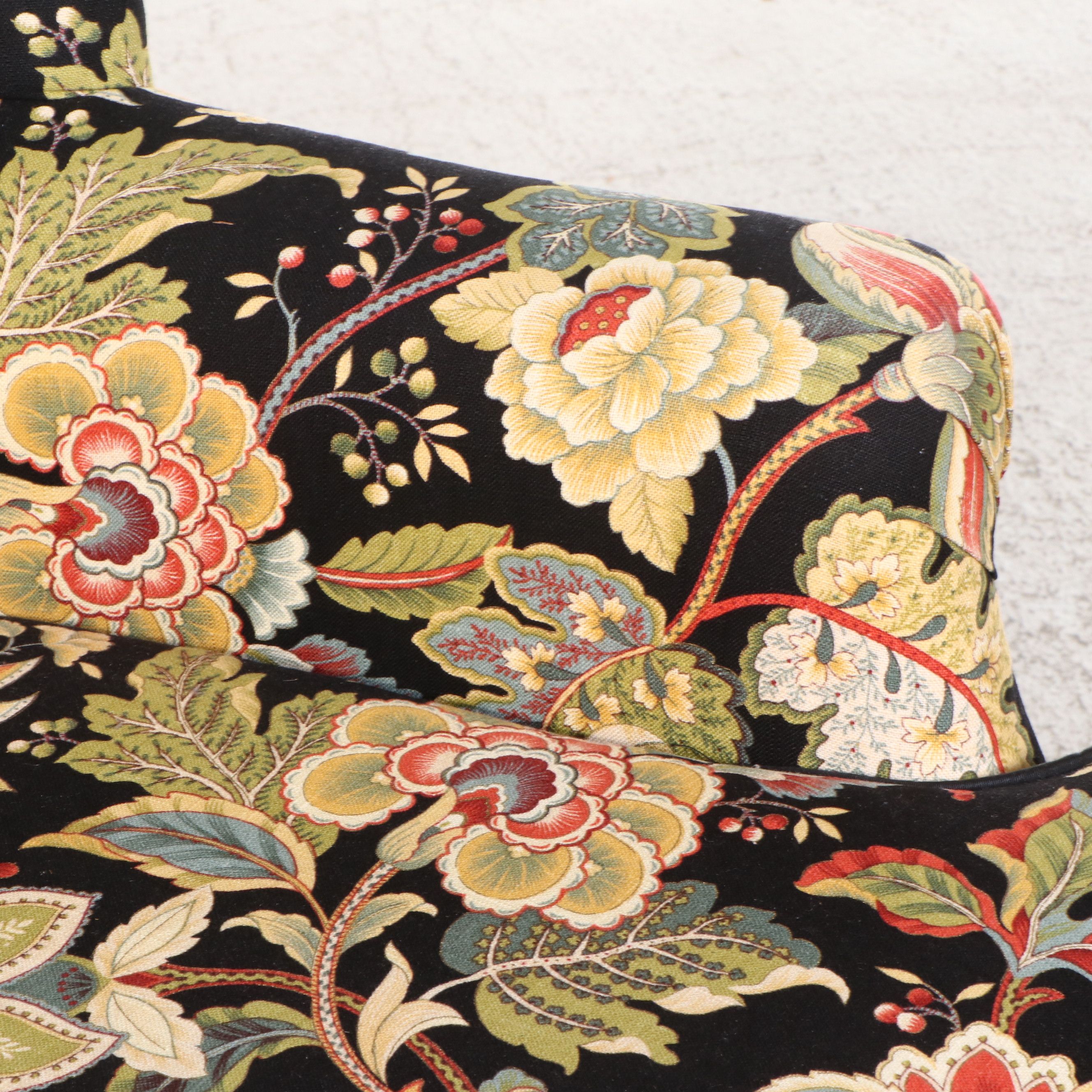 Chippendale Style Paisley Upholstered Wingback Chair, 20th Century