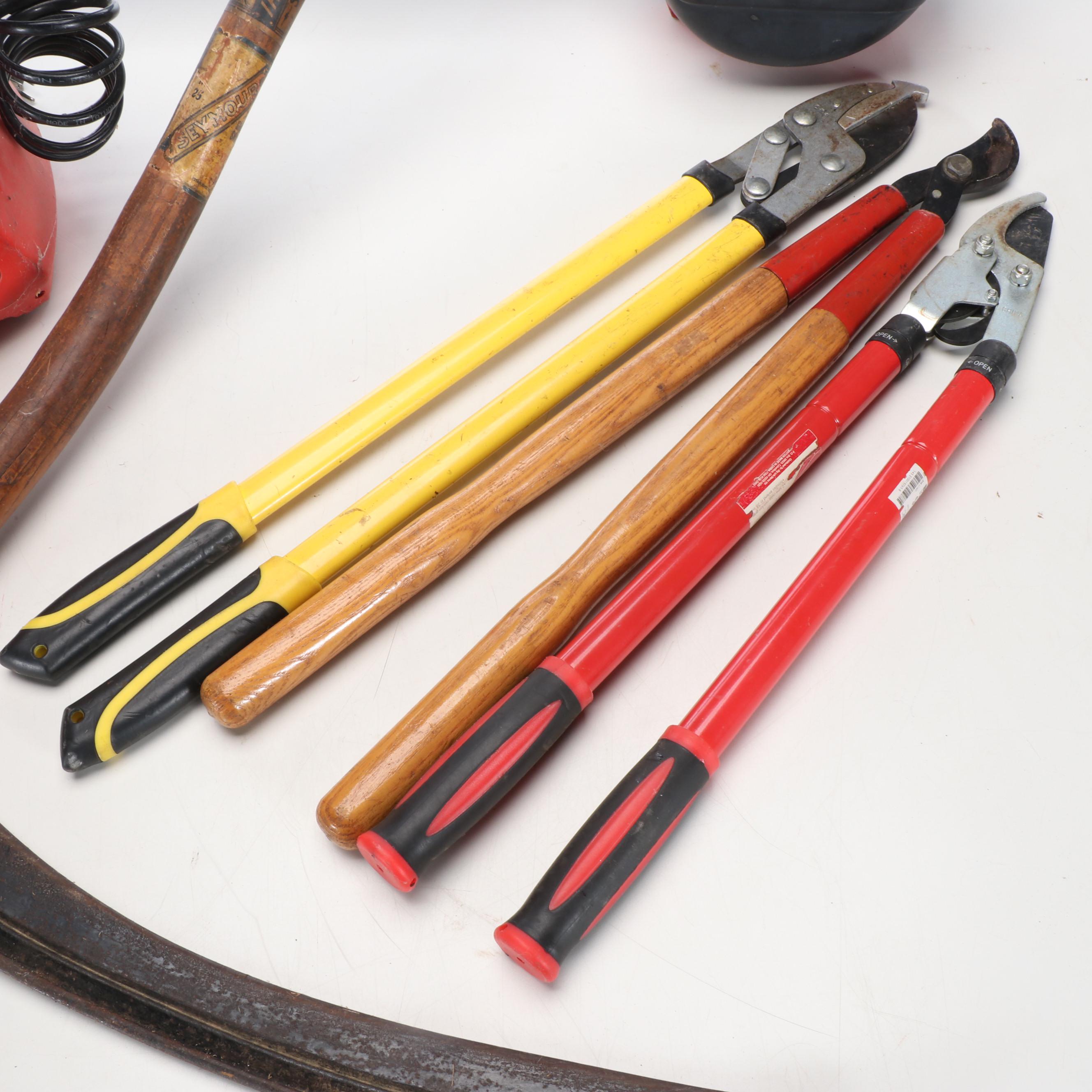 Husky 1.75 Gallon Air Compressor with Blower and Other Outdoor Tools