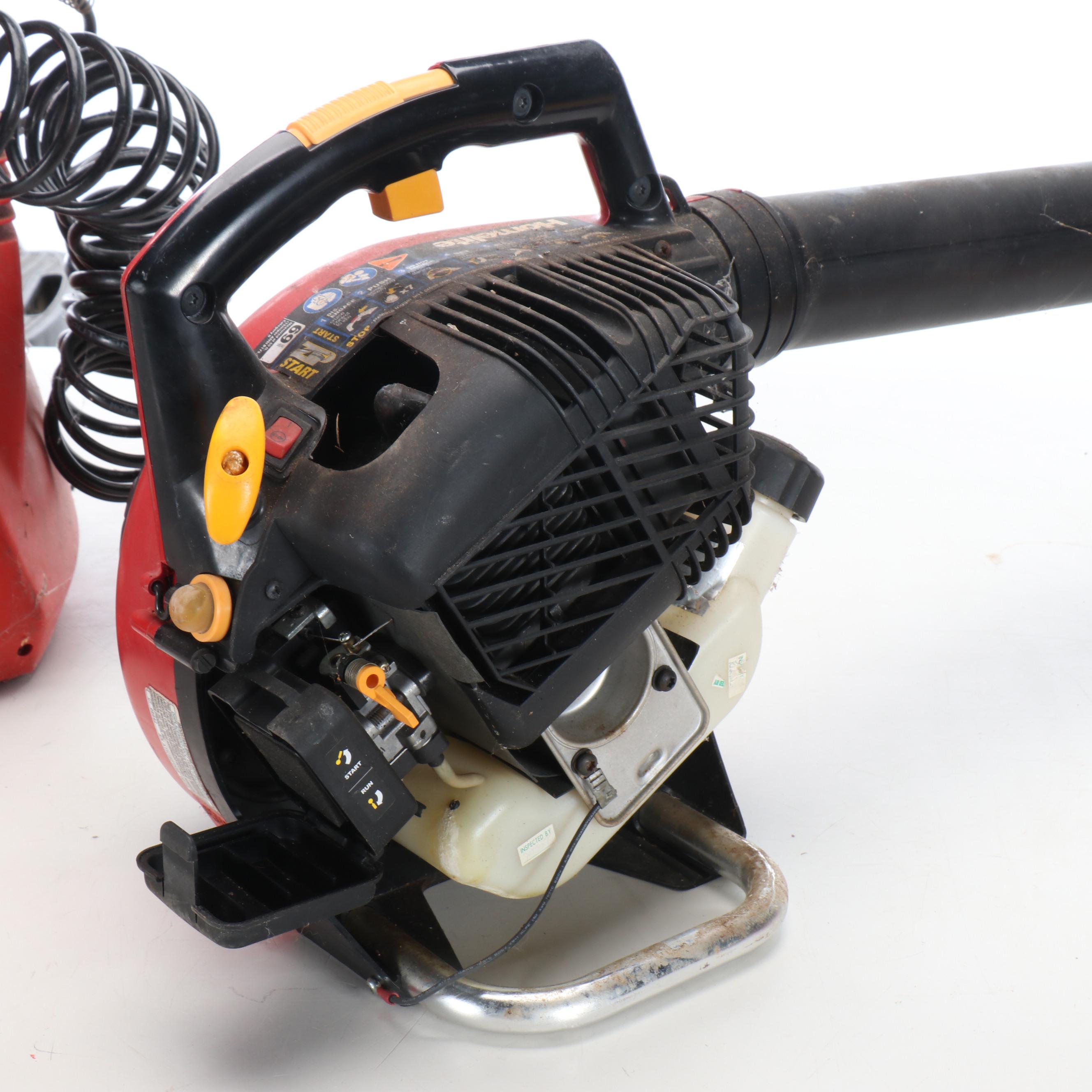 Husky 1.75 Gallon Air Compressor with Blower and Other Outdoor Tools