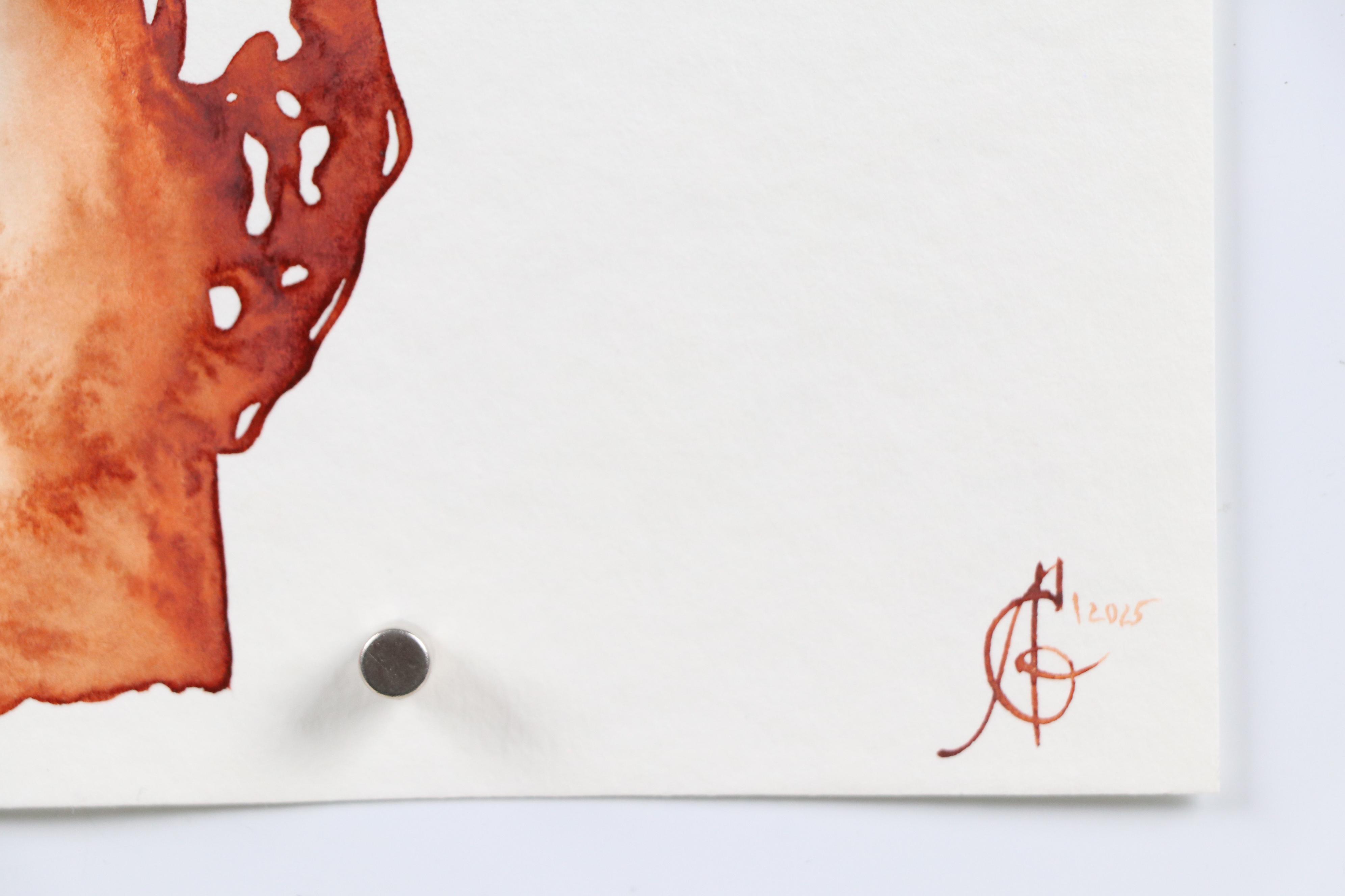 Alyona Glushchenko Sepia Watercolor Figure Painting, 2025