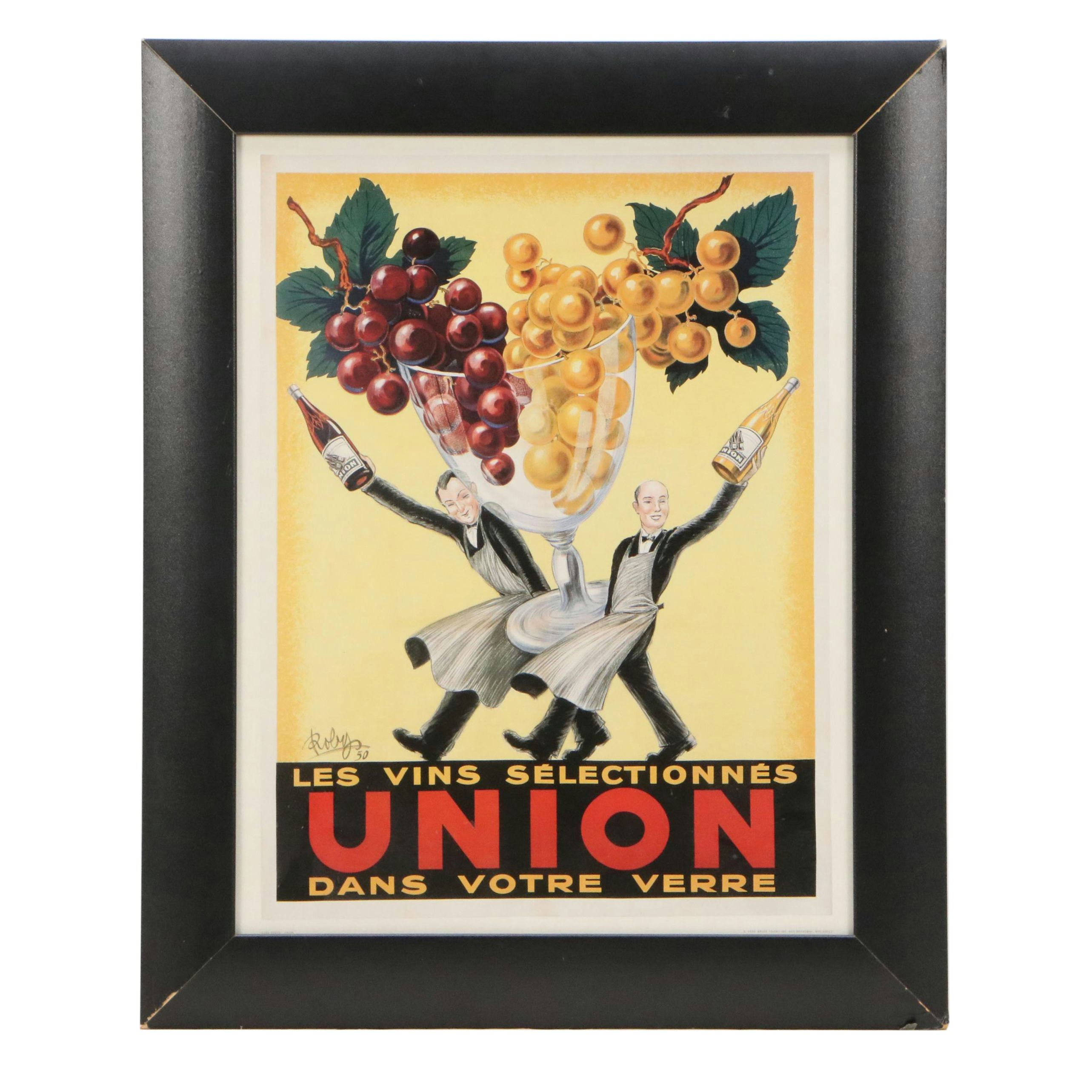 After Robert Wolff Offset Lithograph Poster "Les Vins Sélectionnés Union," 1998