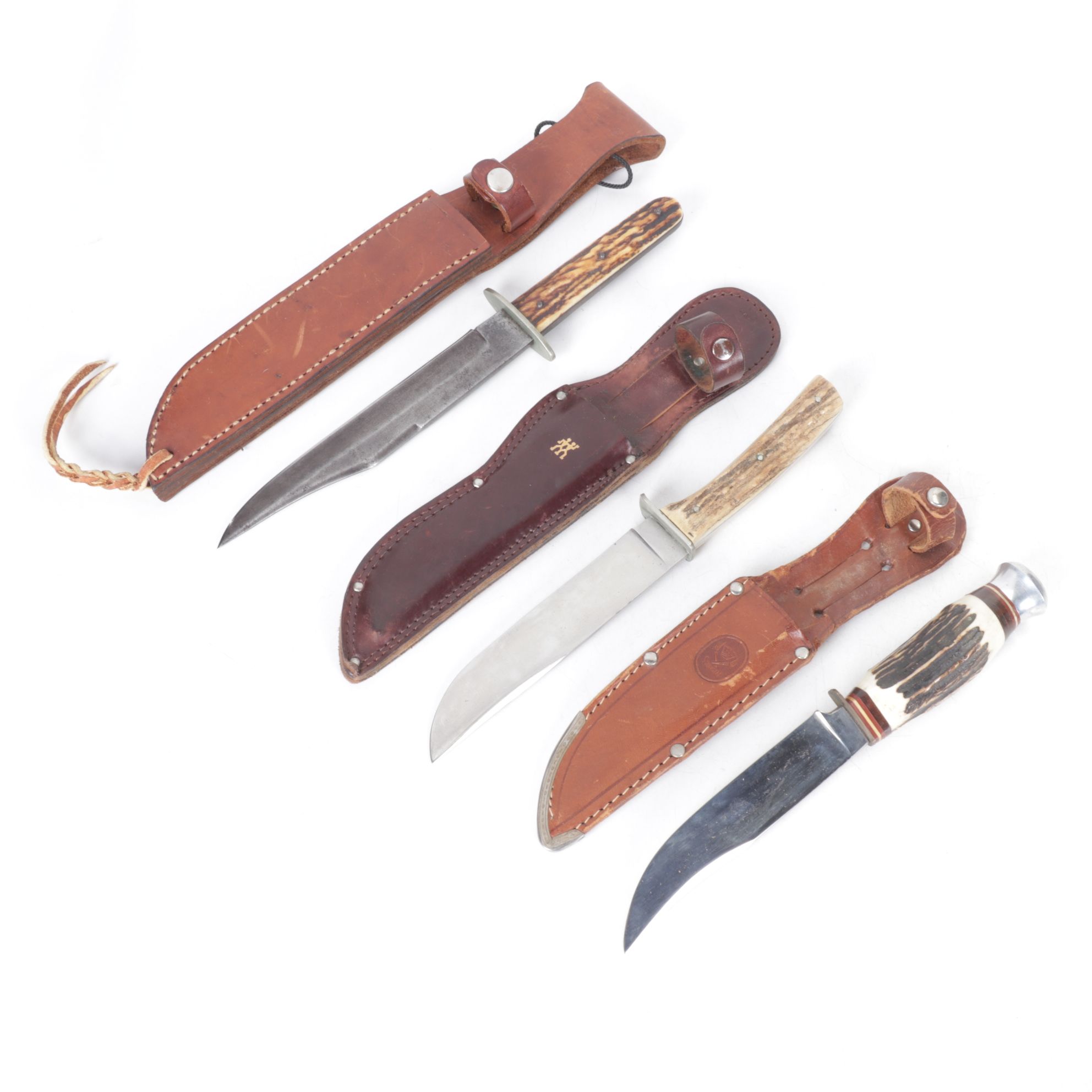 Henckels and Other German Fixed Blade Knives with Antler Handles