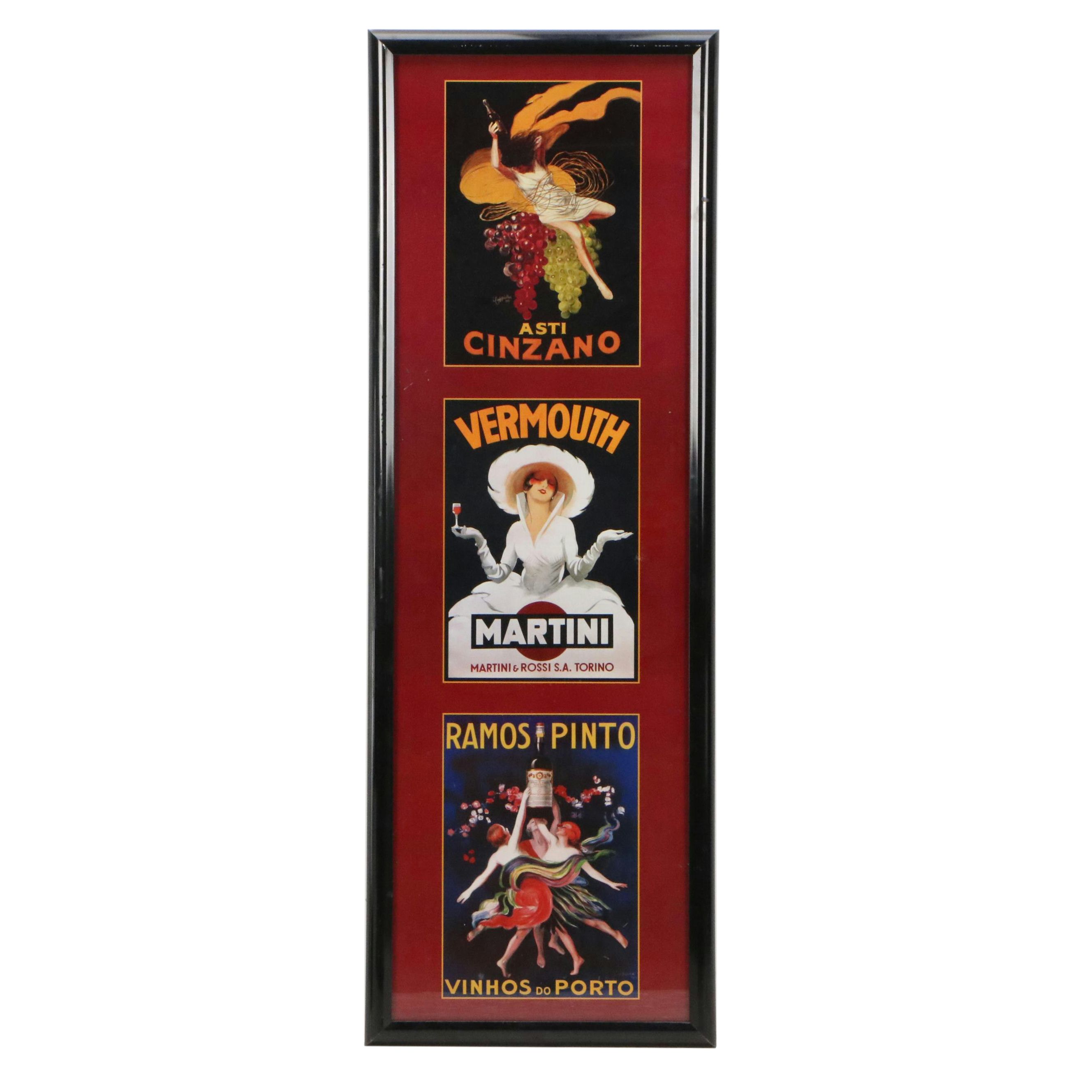 Offset Lithograph of Vintage Alcohol Advertising, Late 20th Century