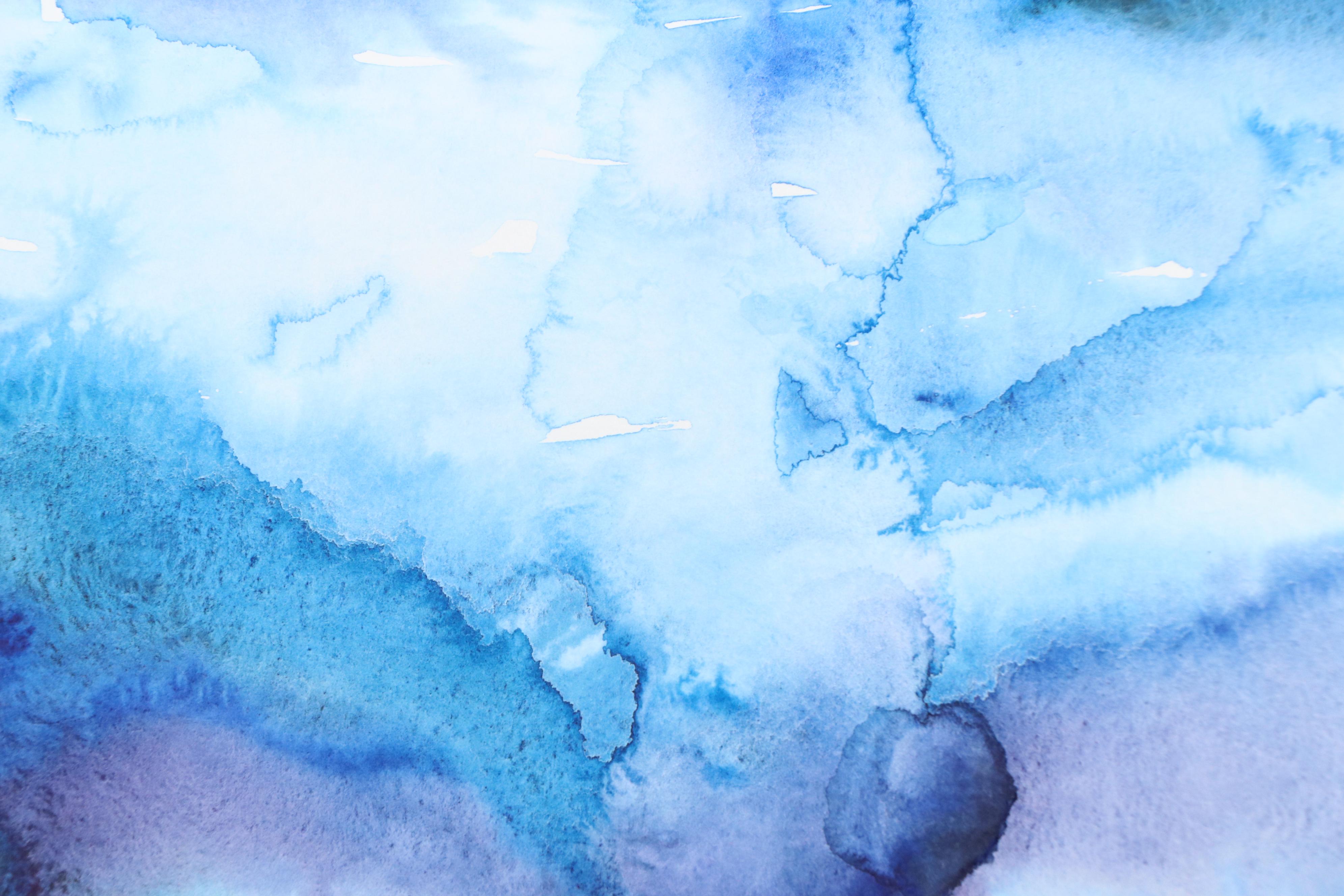 Alyona Glushchenko Volcano Landscape Watercolor Painting, 2025