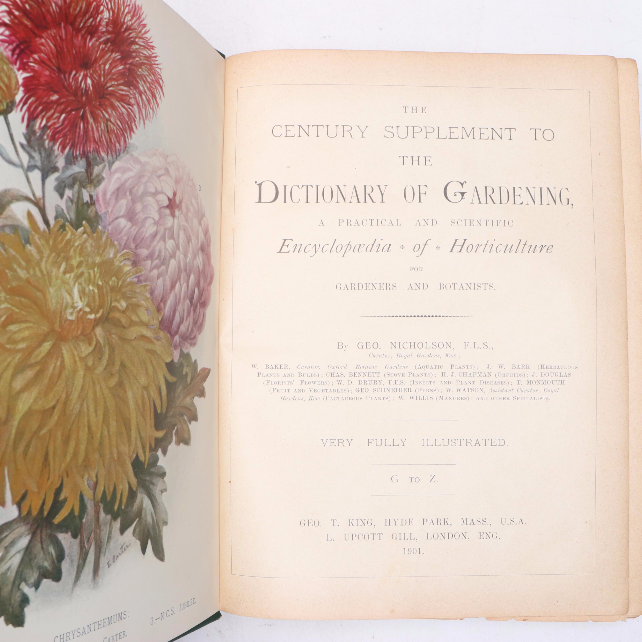 "The Illustrated Dictionary of Gardening" Edited by George Nicholson
