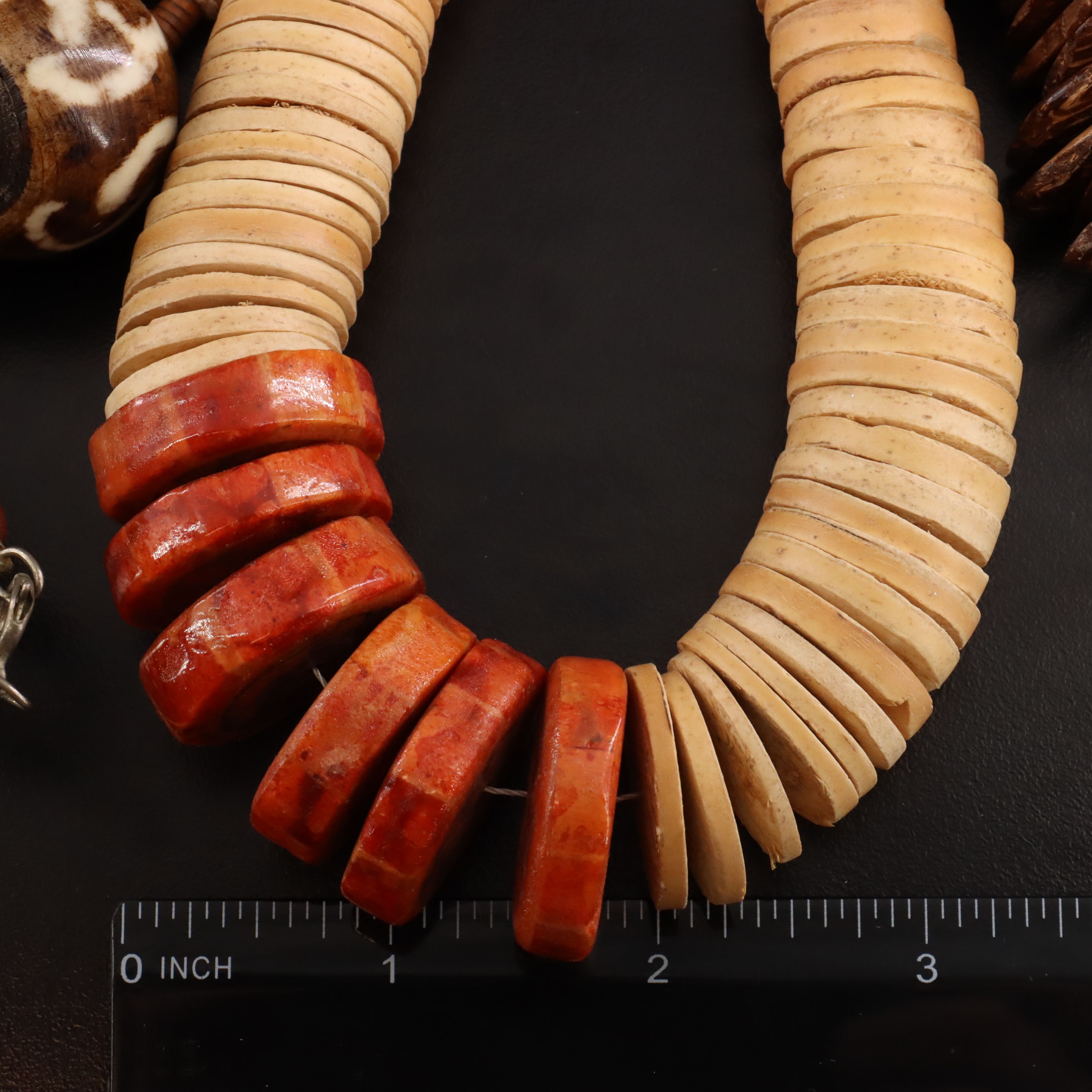 Vintage Wooden Necklace Collection Featuring Tree Nuts and Calcite