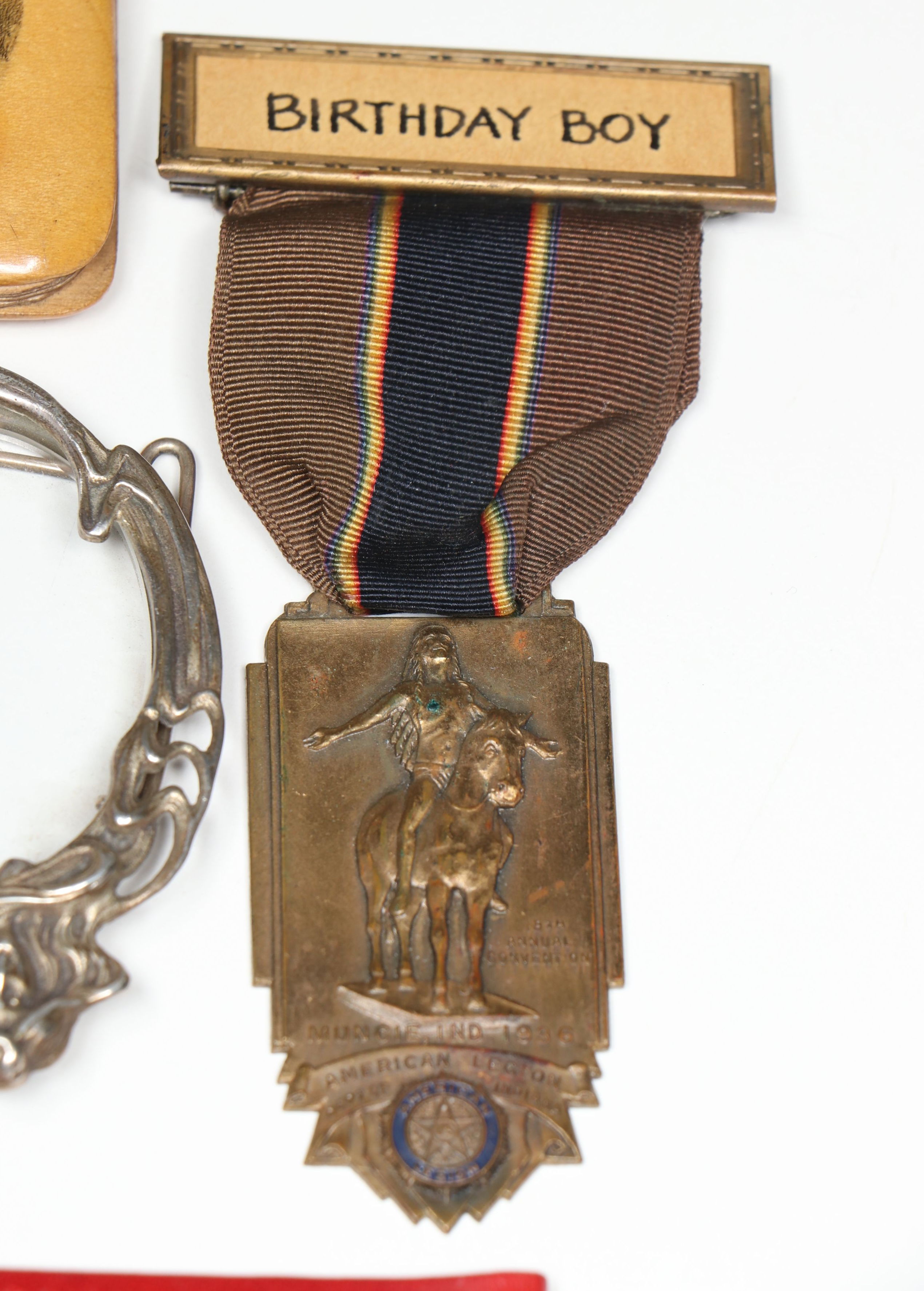 Scottish Souvenir Mauchline Ware Notepad with Other Medals and Accessories