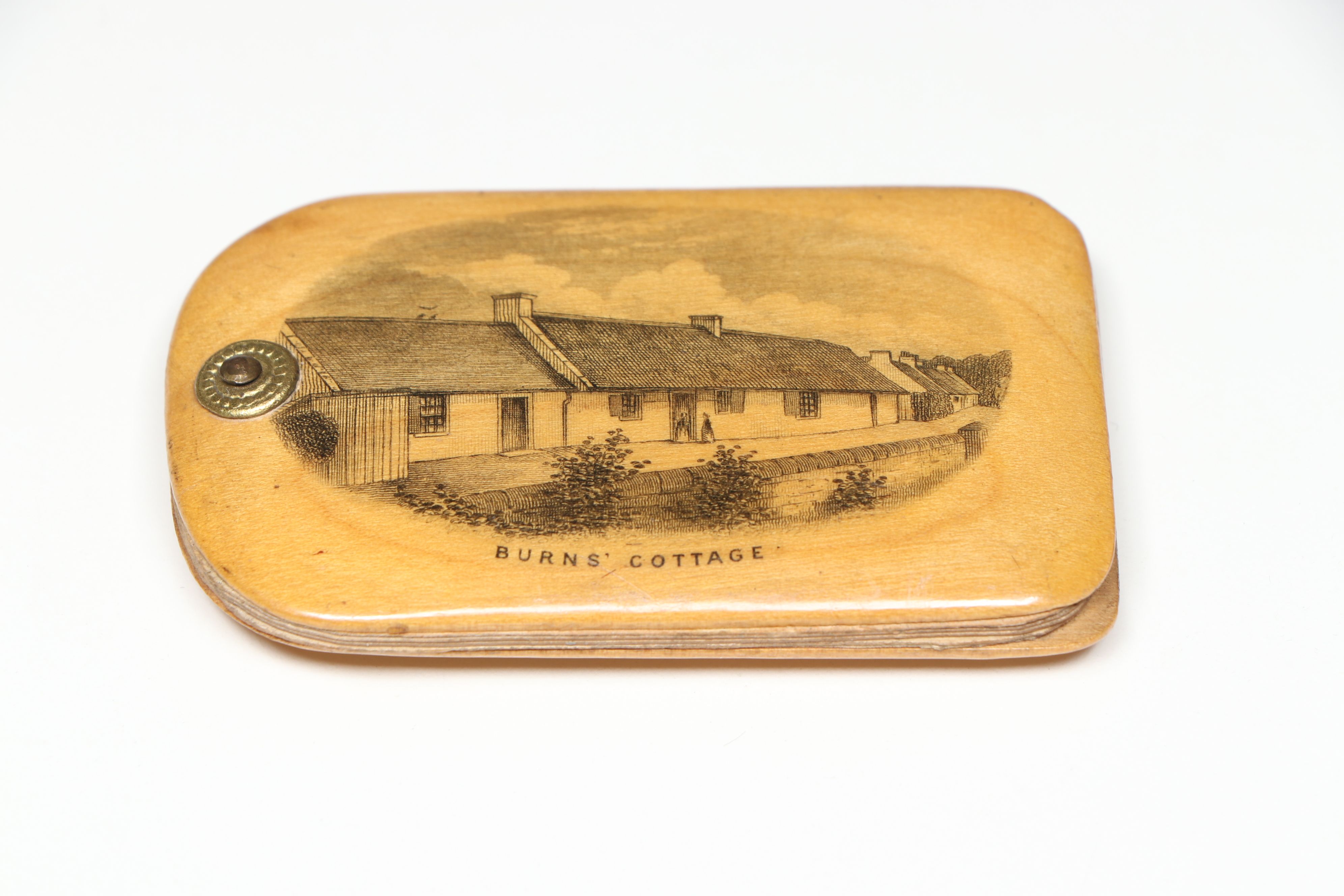 Scottish Souvenir Mauchline Ware Notepad with Other Medals and Accessories
