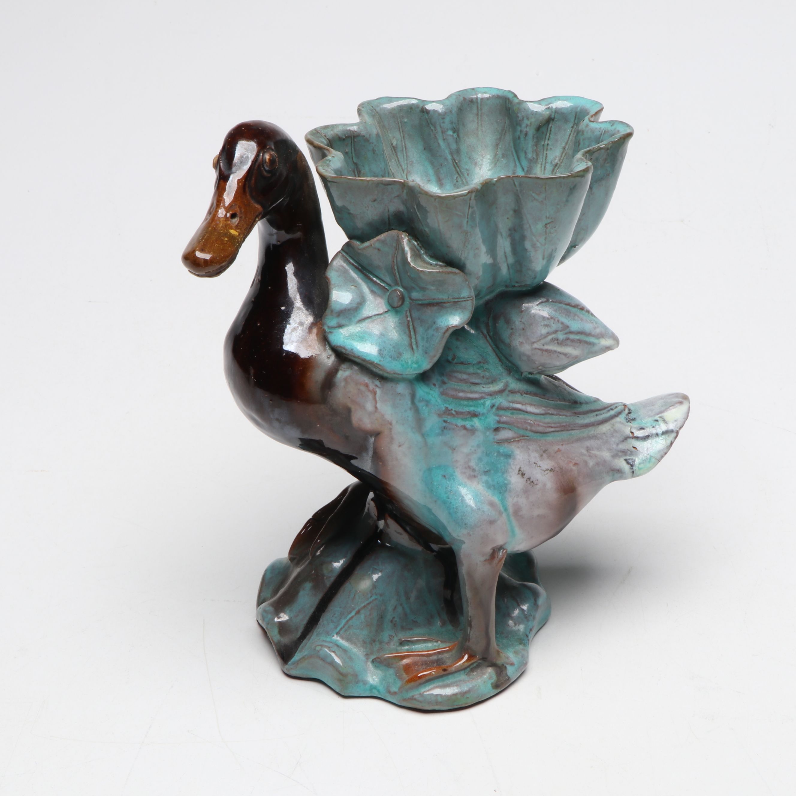 Van Briggle Pottery Mountain Crag Glaze Swan, Chinese Duck with Lotus, More
