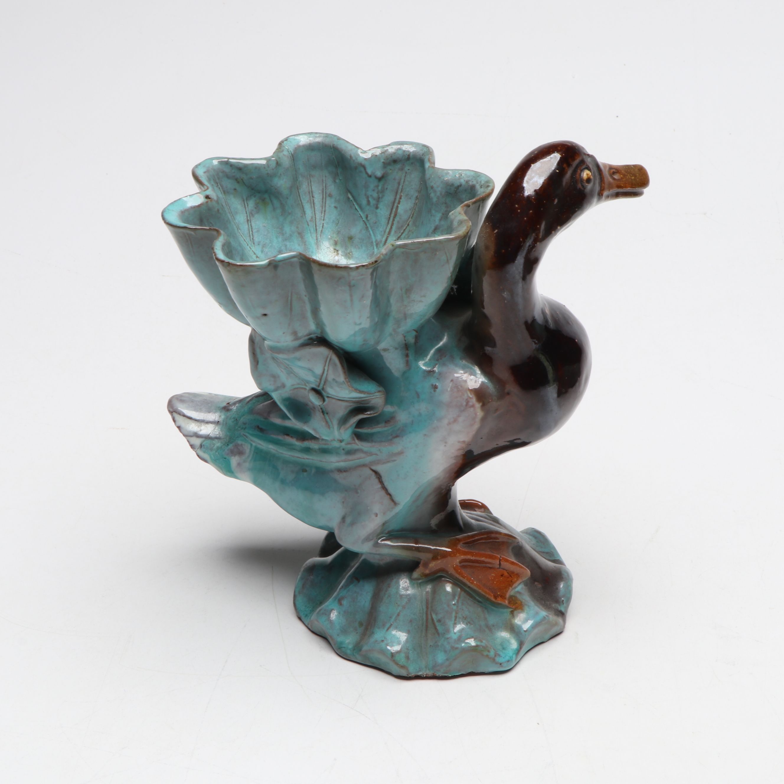 Van Briggle Pottery Mountain Crag Glaze Swan, Chinese Duck with Lotus, More