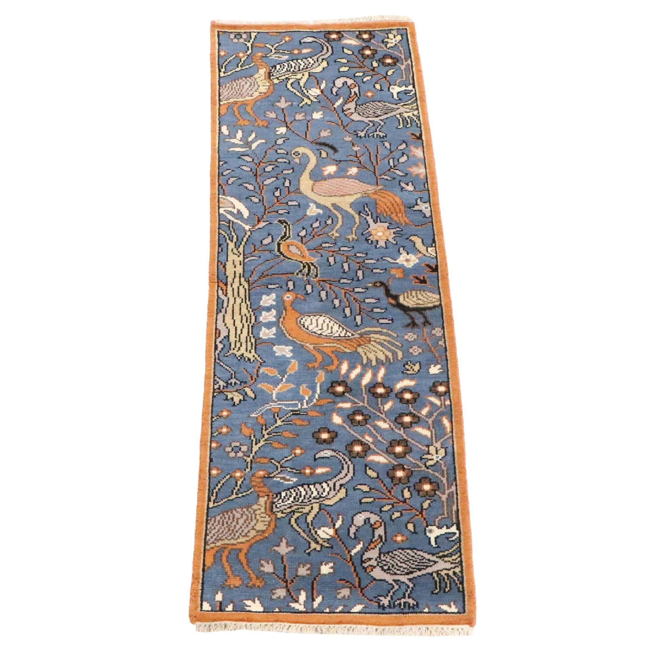 2'6 x 7'11 Hand-Knotted Indo-Persian Ziegler Style Carpet Runner