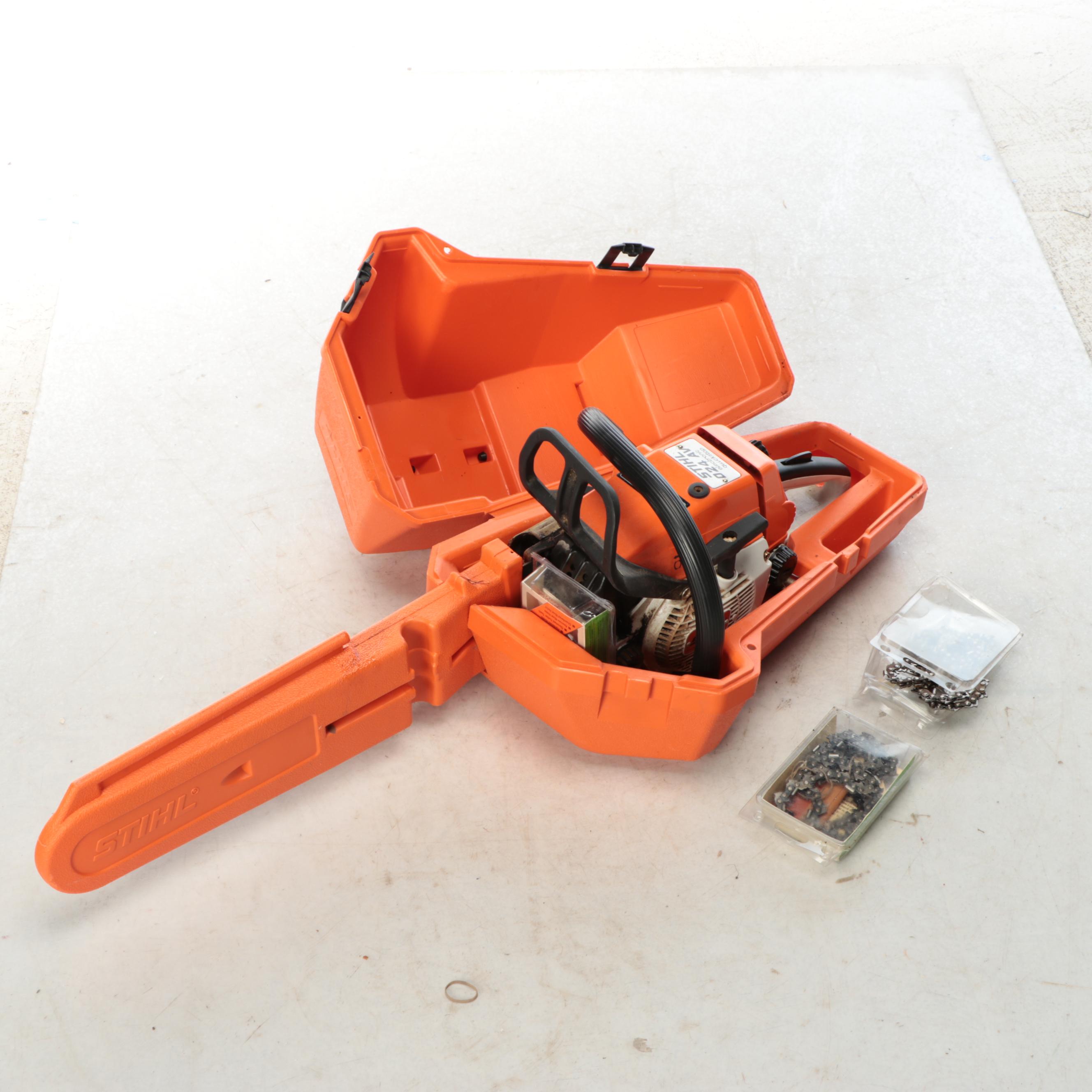 STIHL Chainsaw and Jackson Wheelbarrow
