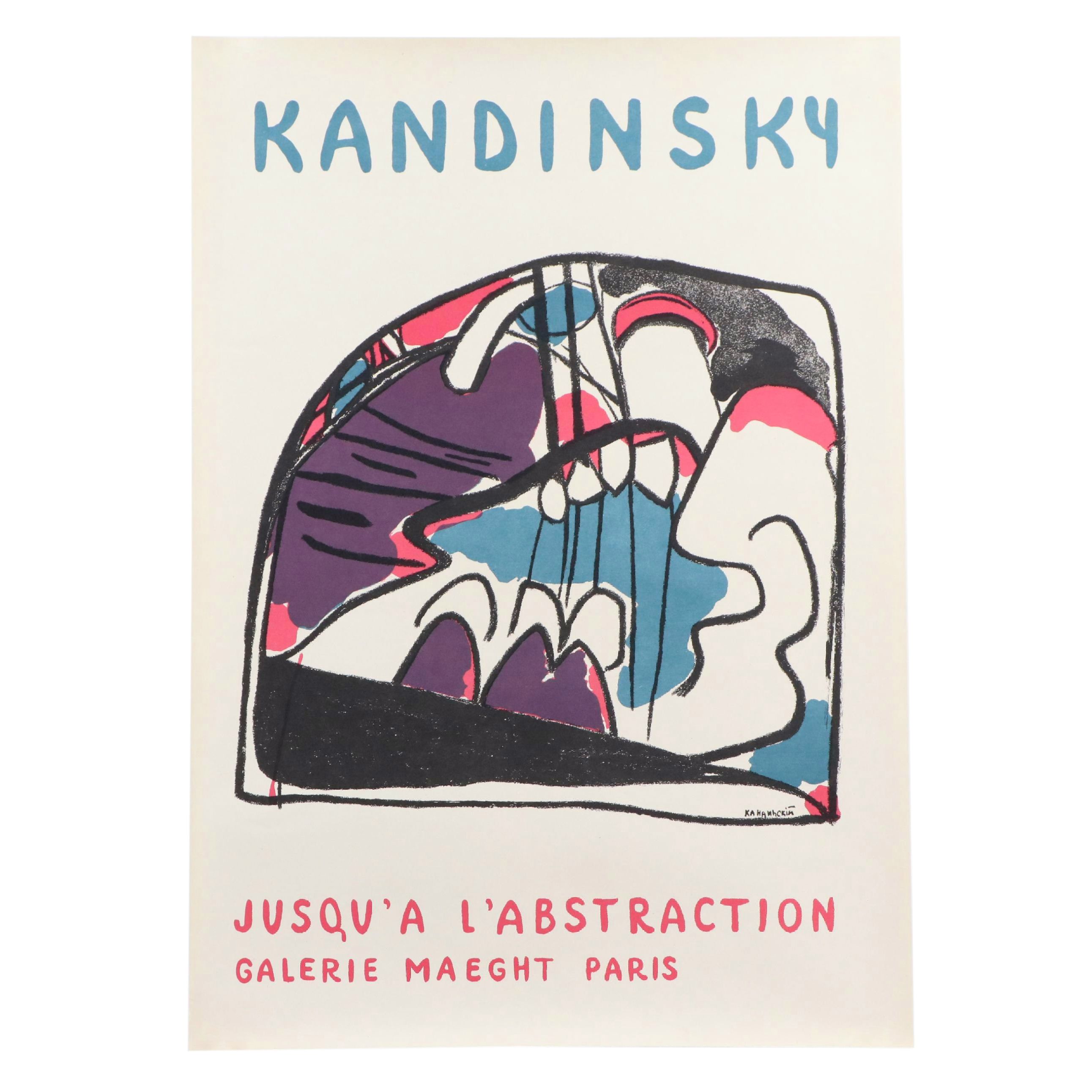 Wassily Kandinsky Exhibition Poster "Jusqu'a L'Abstraction"