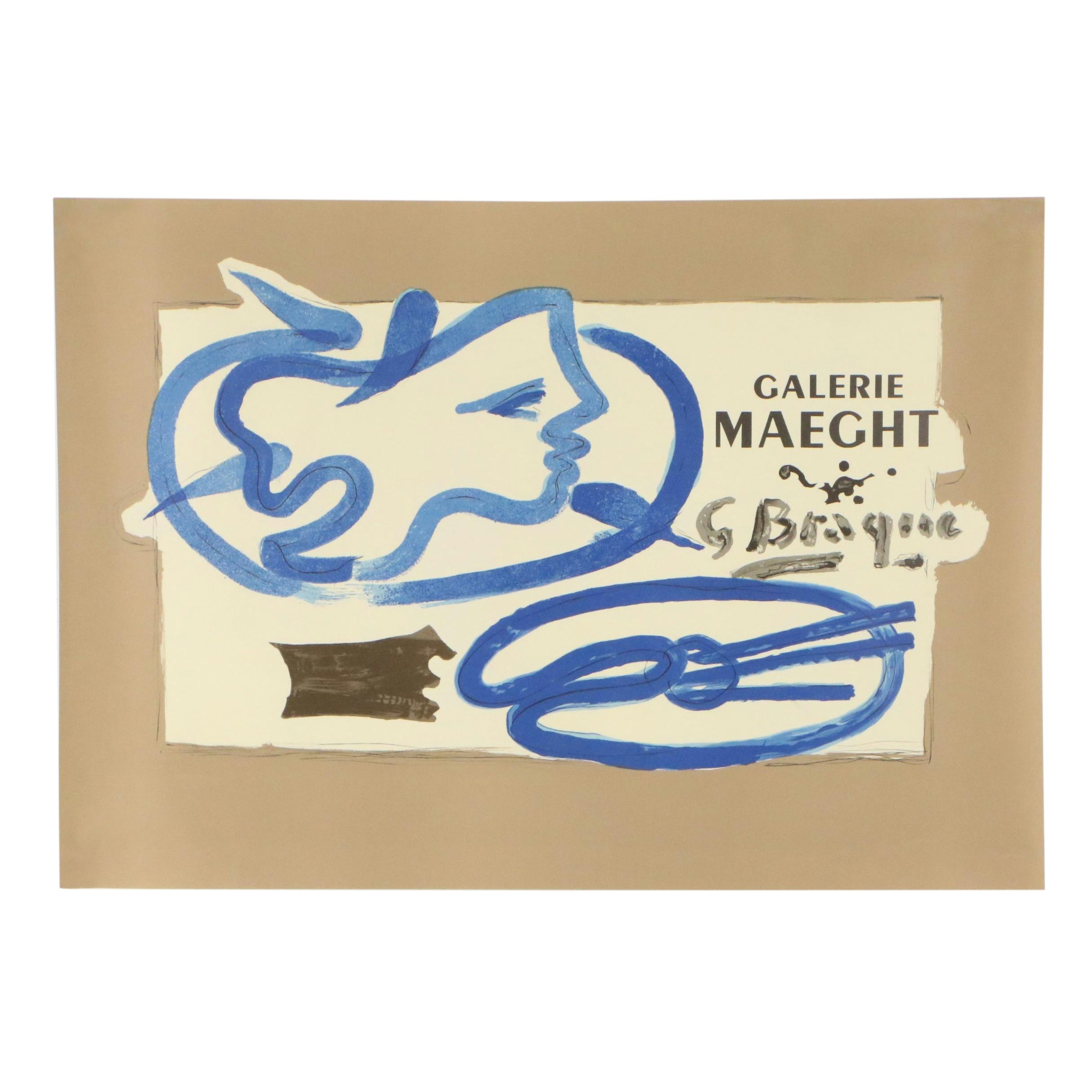 Georges Braque Galerie Maeght Lithograph Exhibition Poster, 1950
