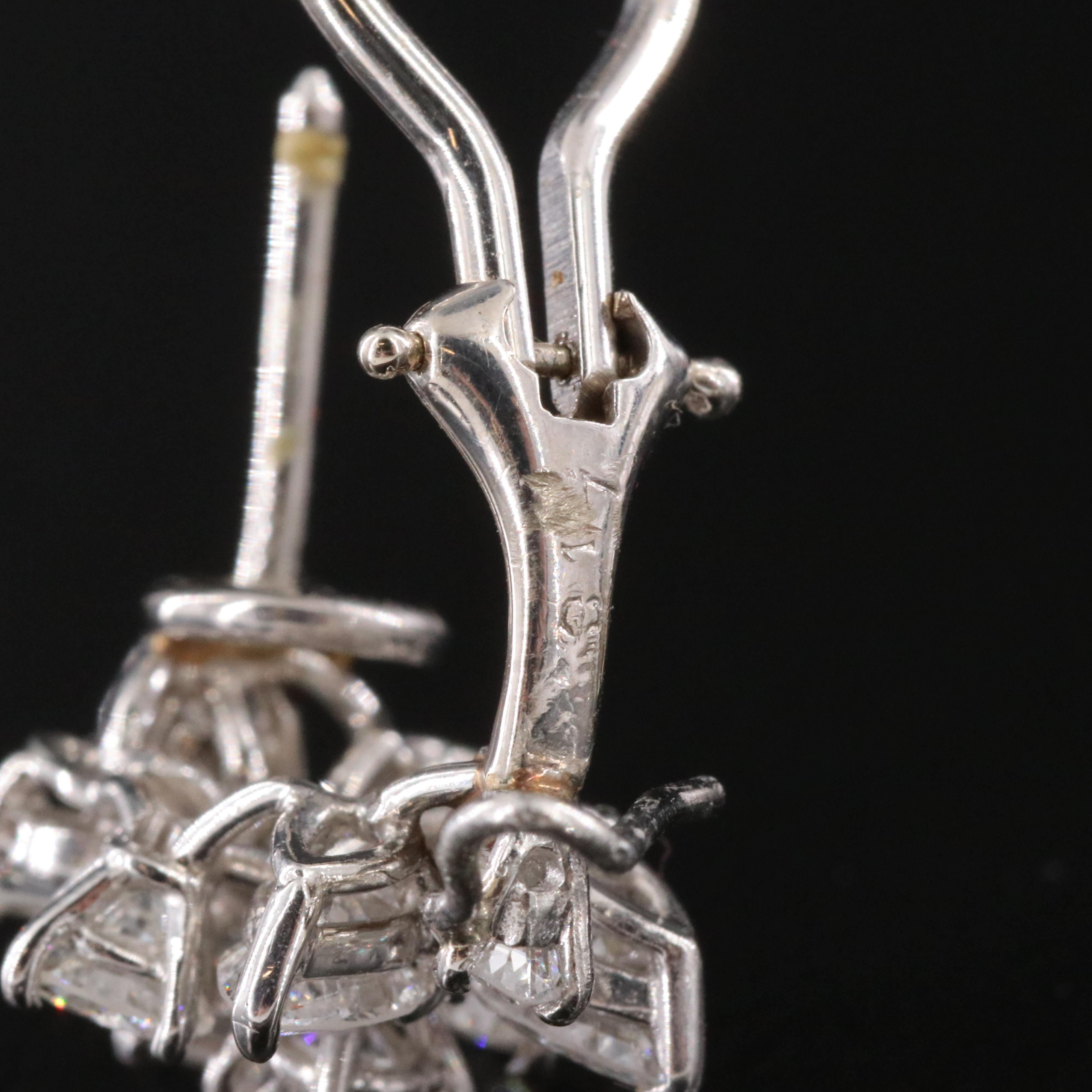 Platinum Diamond Earrings with Pearl Enhancers