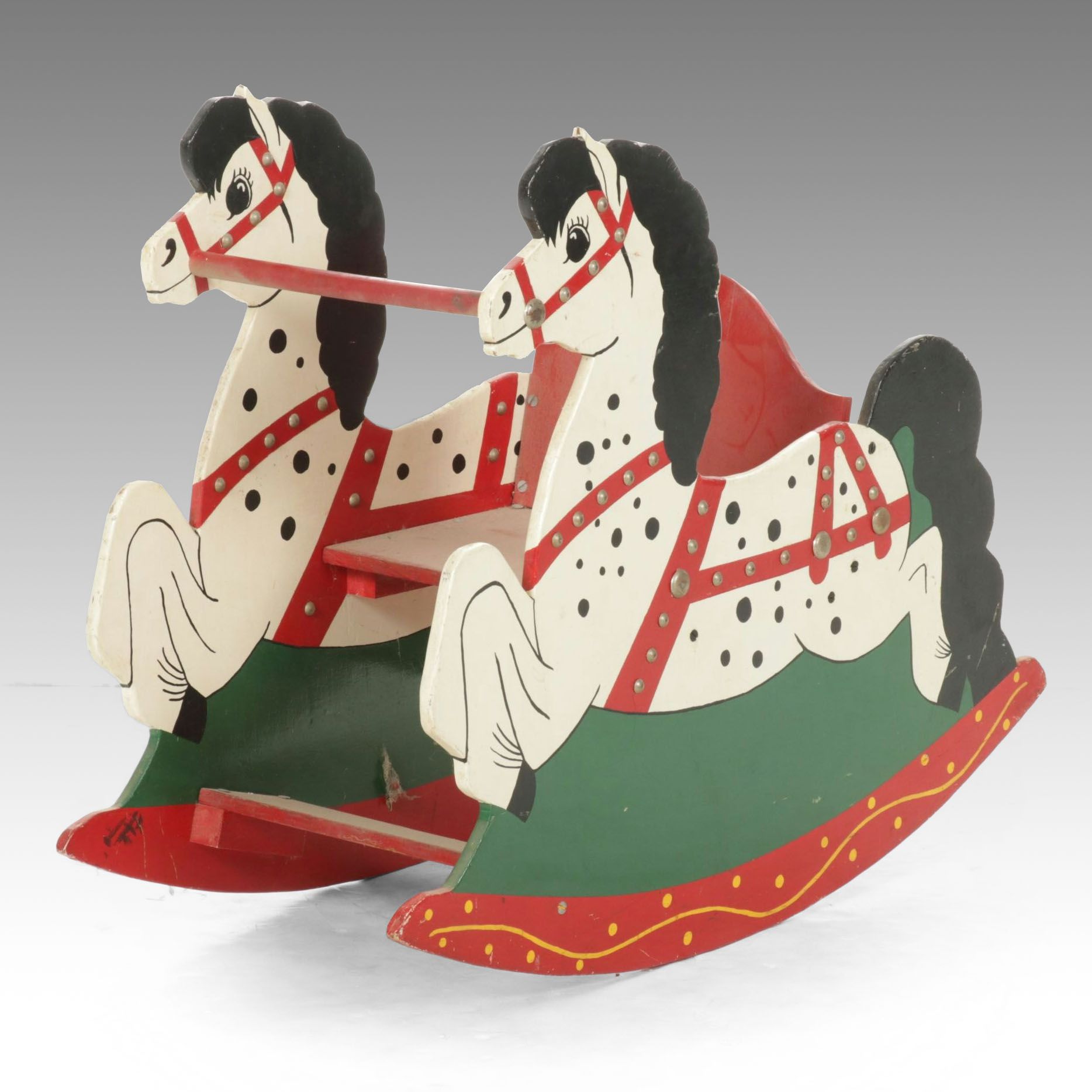 Pony Shaped Painted Wood Child's Rocking Chair