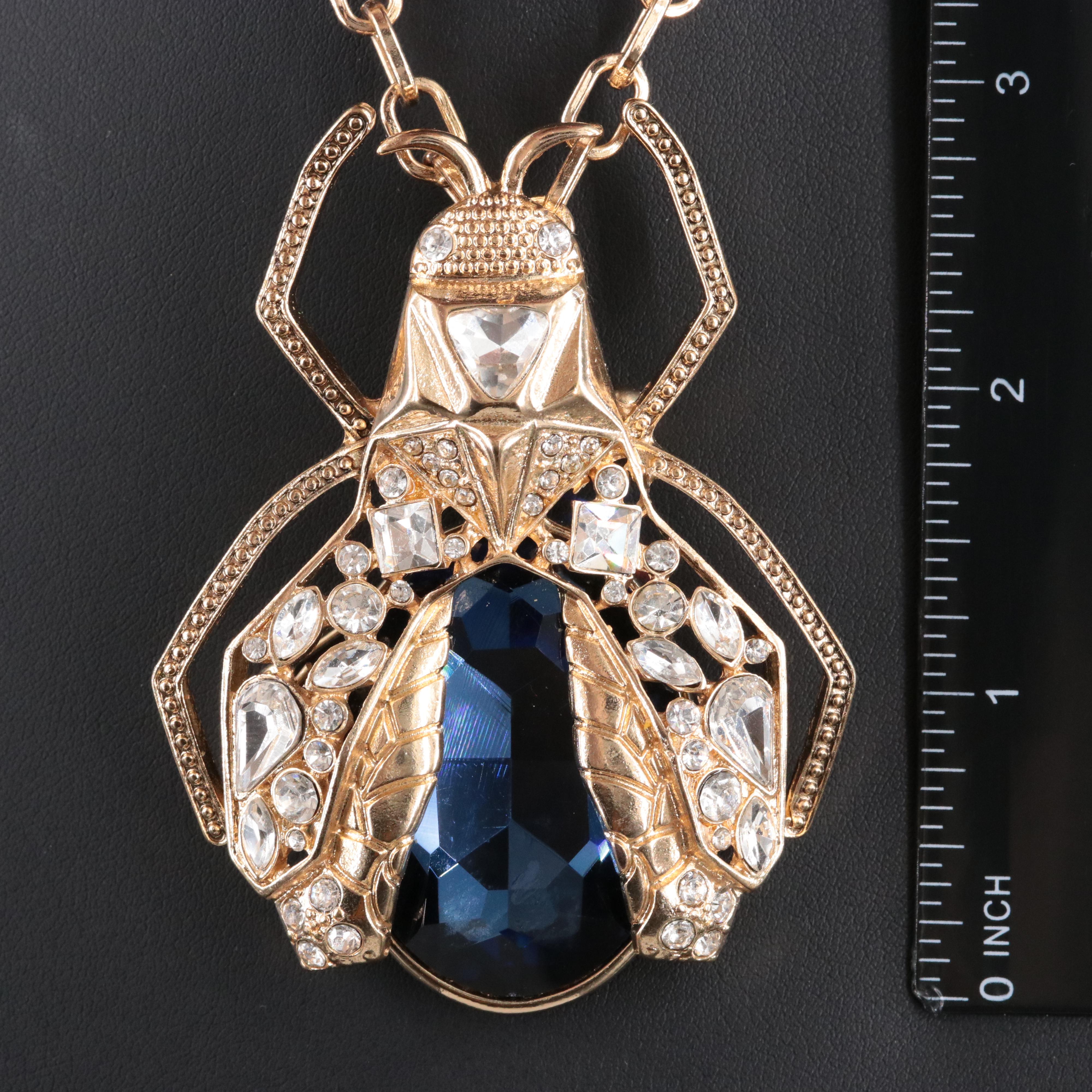 Graziano Crystal Beetle Converter Pendant Necklace