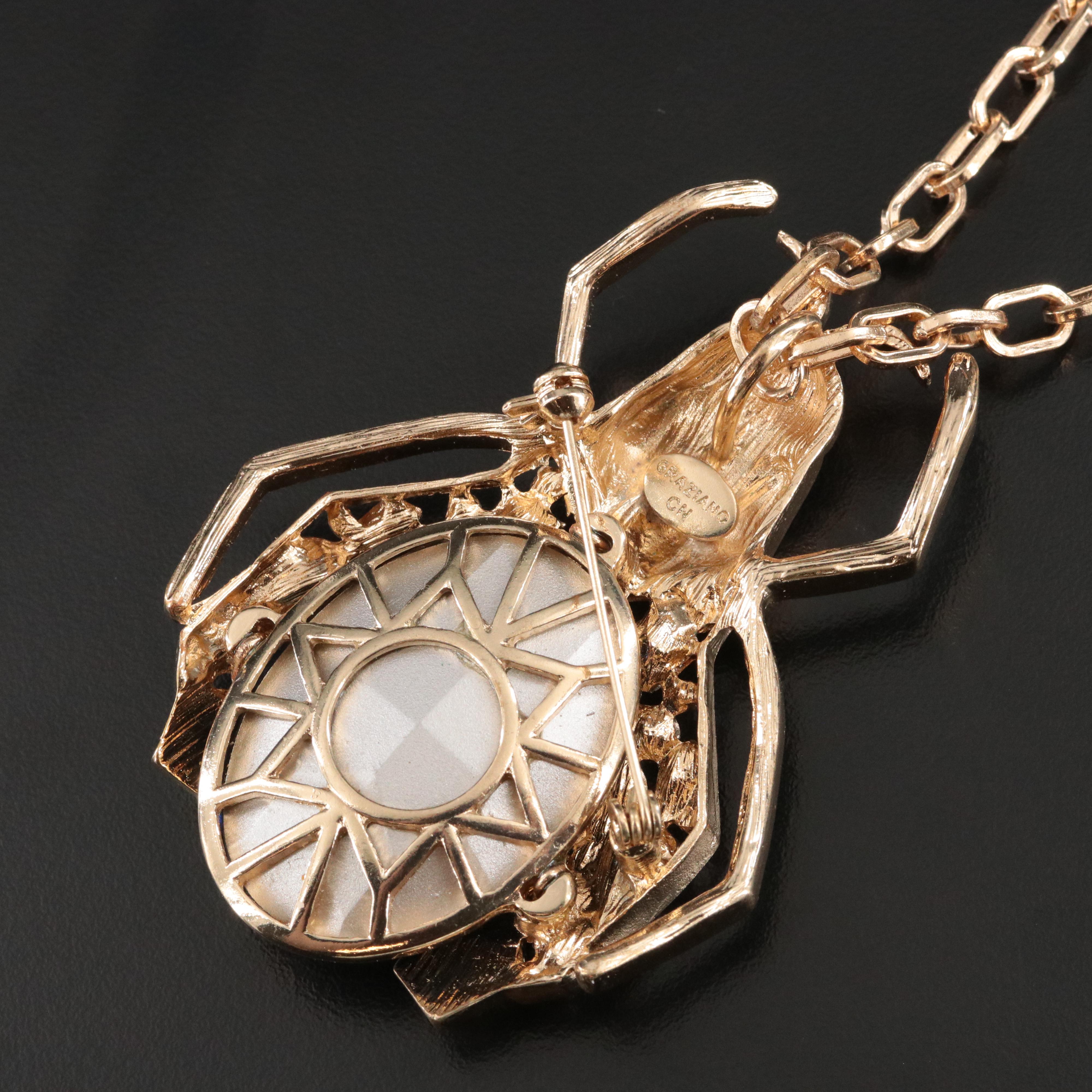 Graziano Crystal Beetle Converter Pendant Necklace