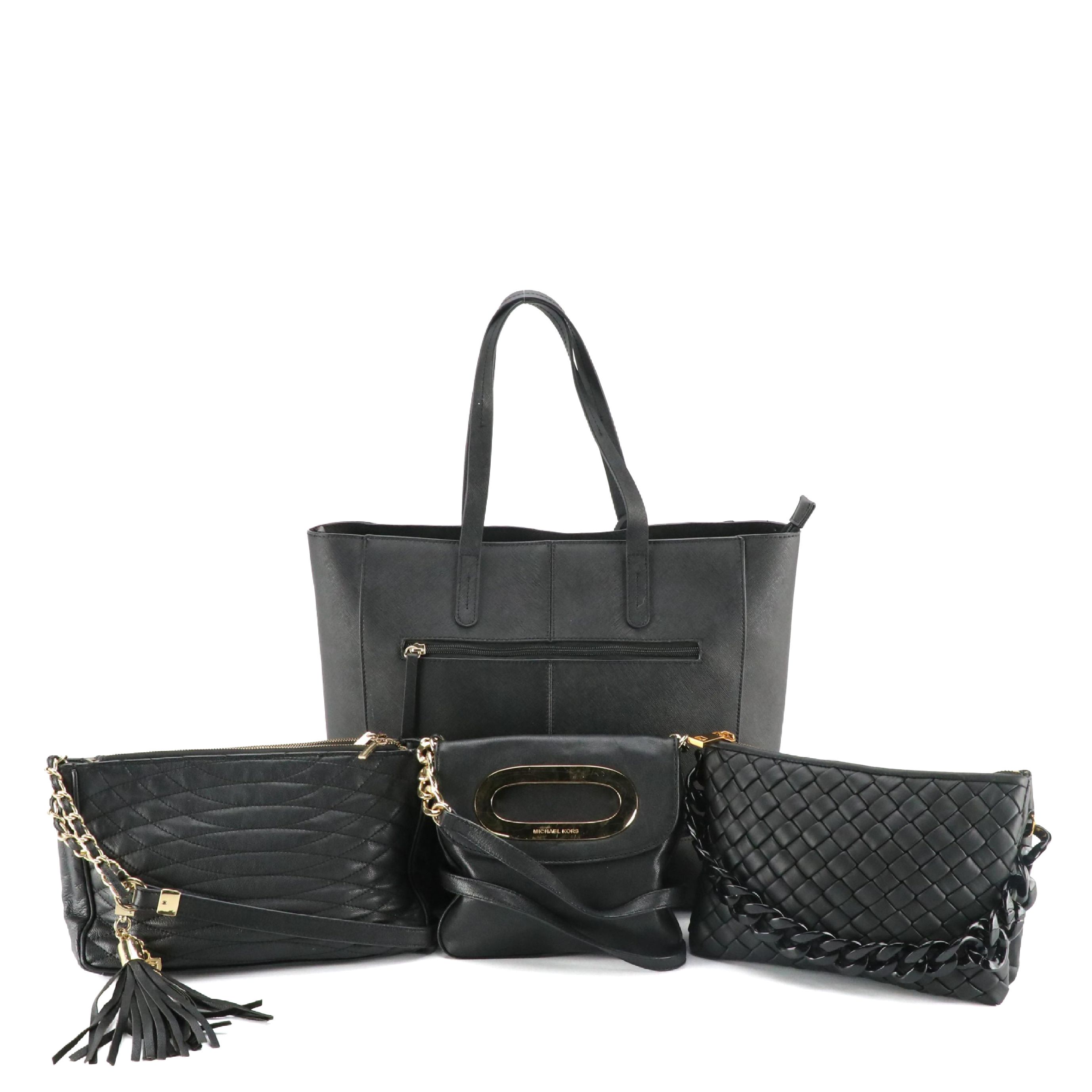 Black Leather Shoulder and Crossbody Bags from Vince Camuto, BCBG and More