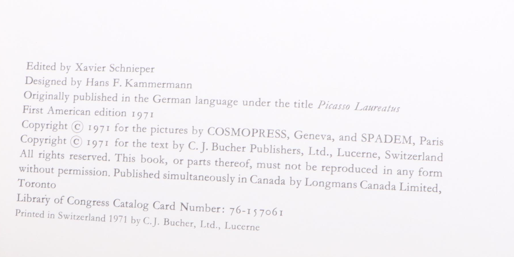 First American Edition "Picasso at 90: The Late Work" and More Picasso Books