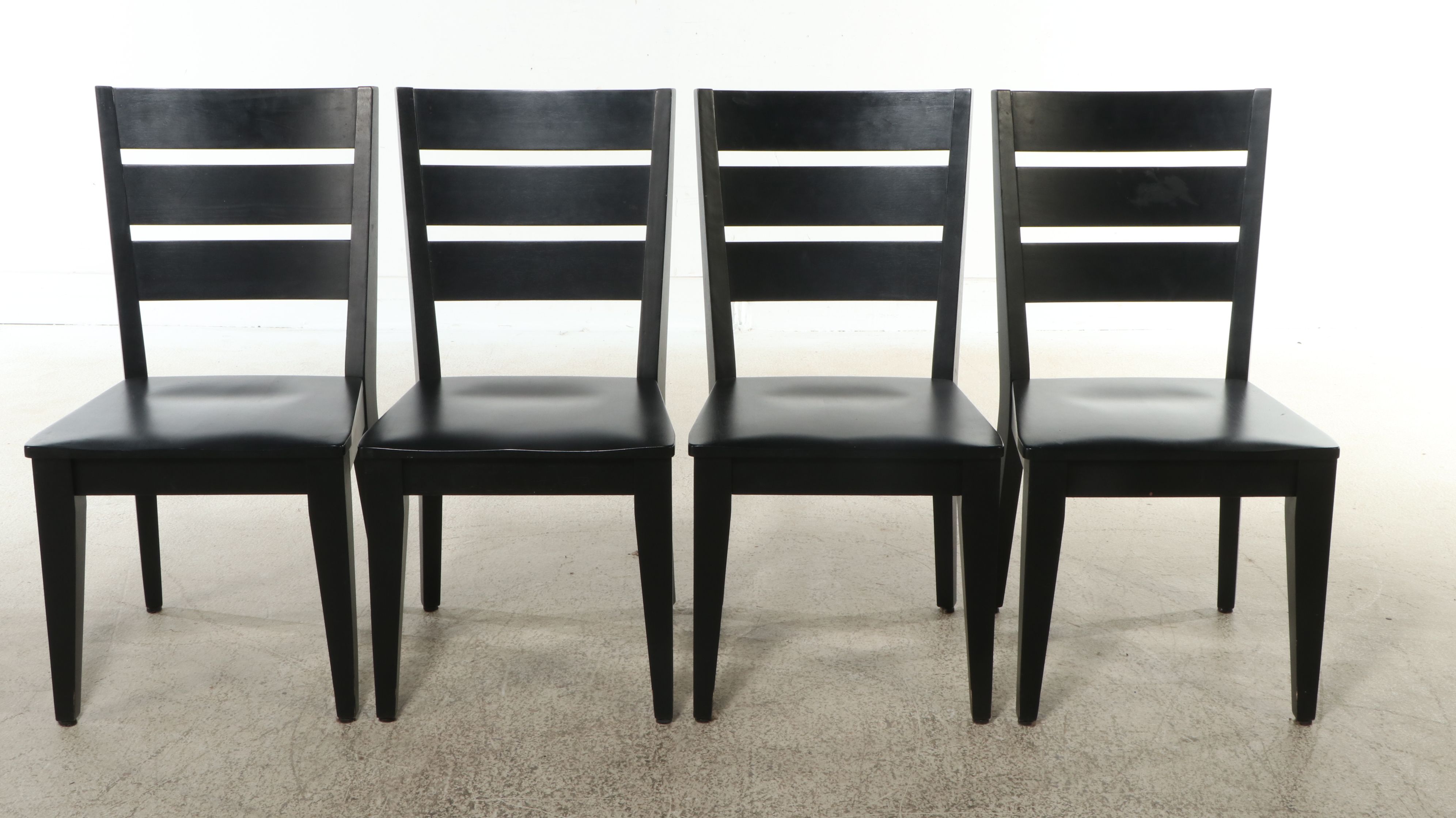 Five Piece Contemporary Dining Set with Glass Top Pedestal Table