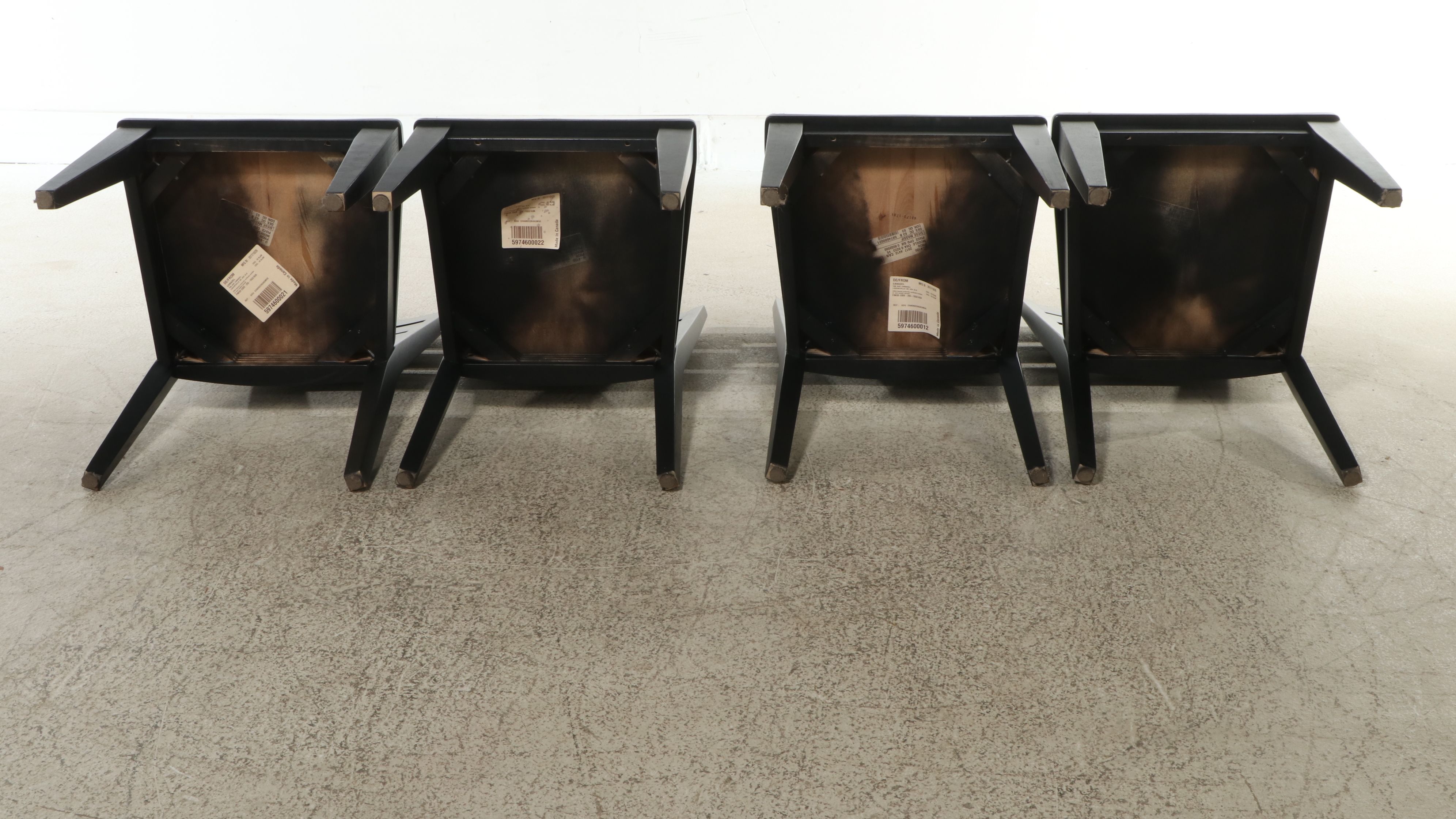 Five Piece Contemporary Dining Set with Glass Top Pedestal Table