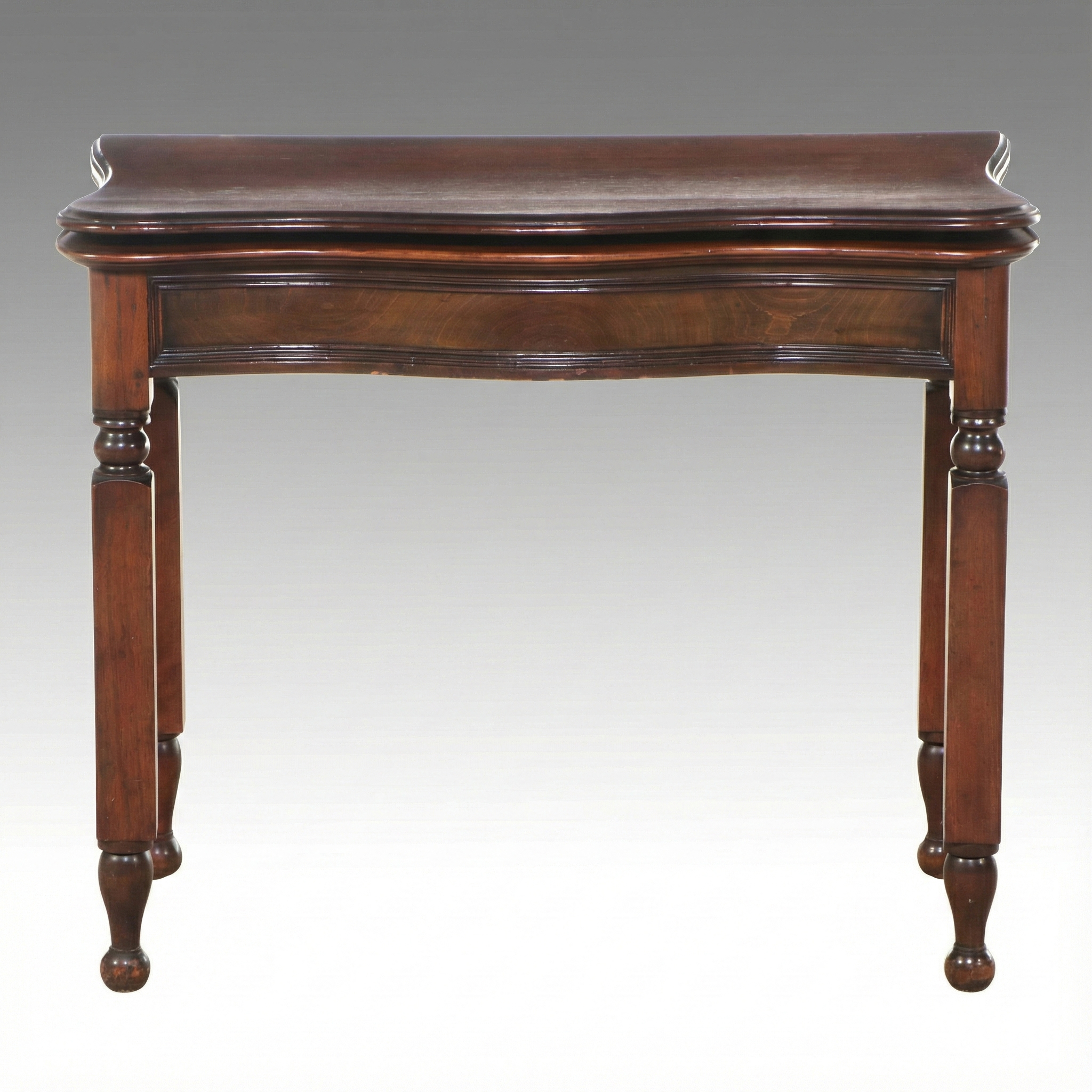 Serpentine Front Mahogany Games Table