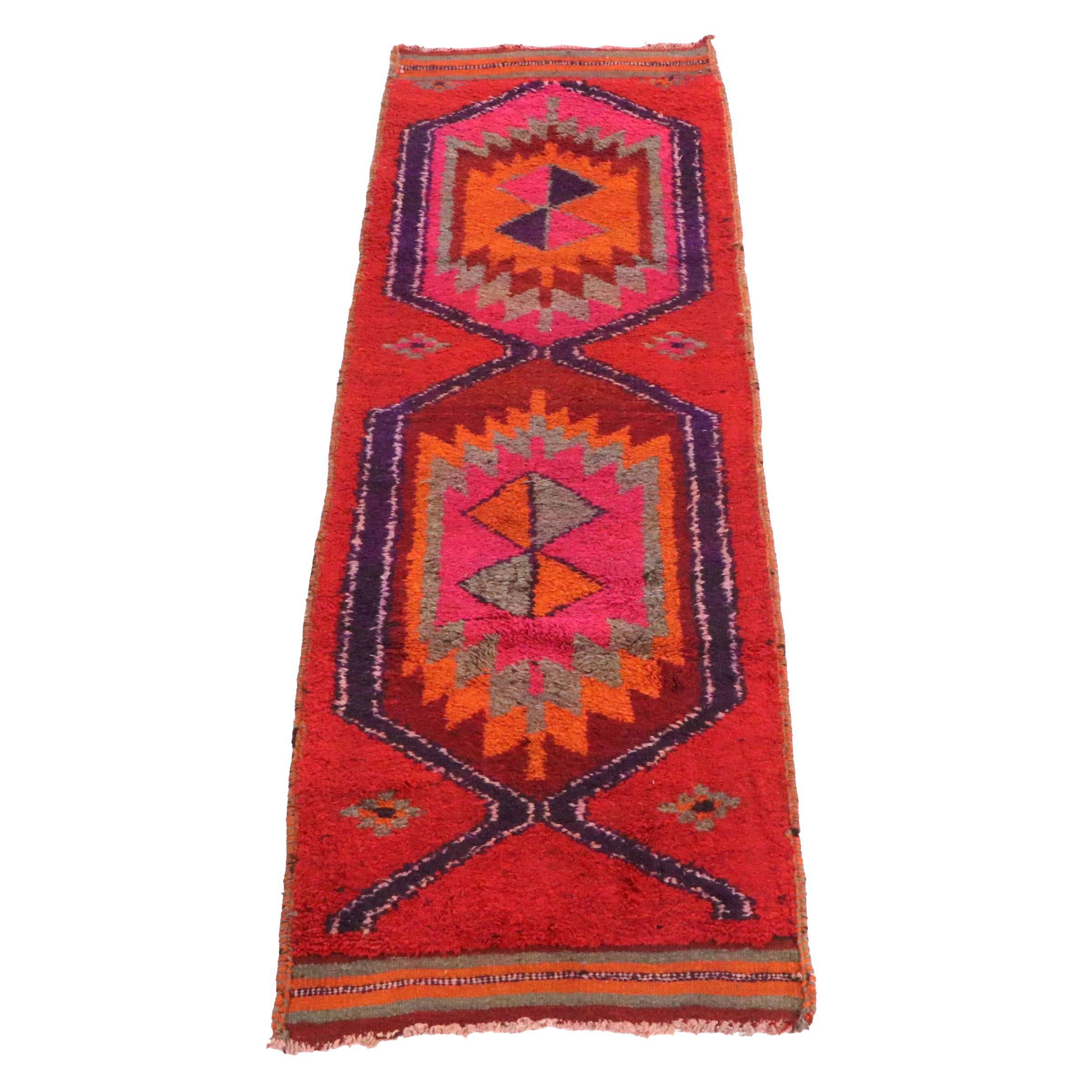 3'4 x 10'2 Hand-Knotted Turkish Village Carpet Runner Long Rug