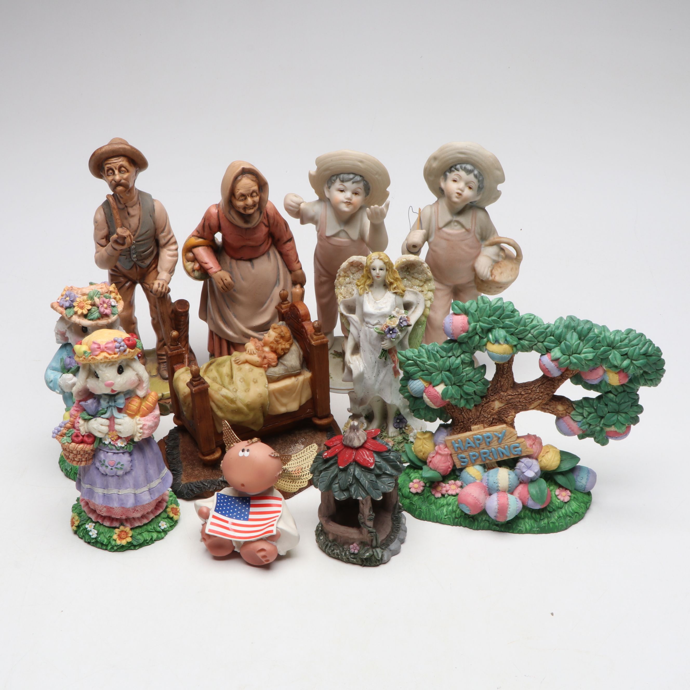 Ucagco Japanese Porcelain Figurines with More Resin and Ceramic Figures