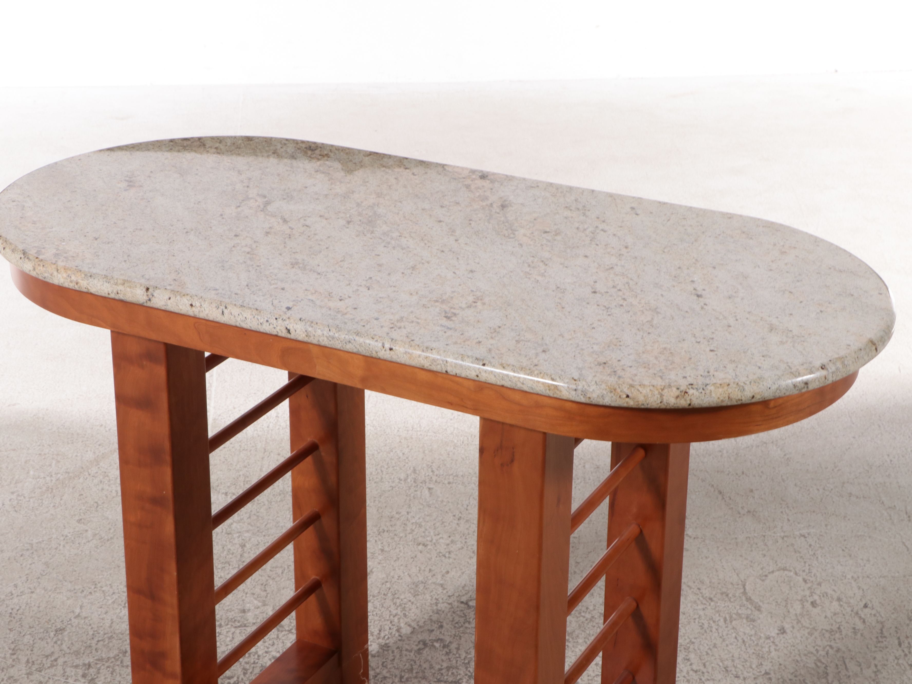 Pair of Winsome Wood Barstools with Granite Top Bar Table