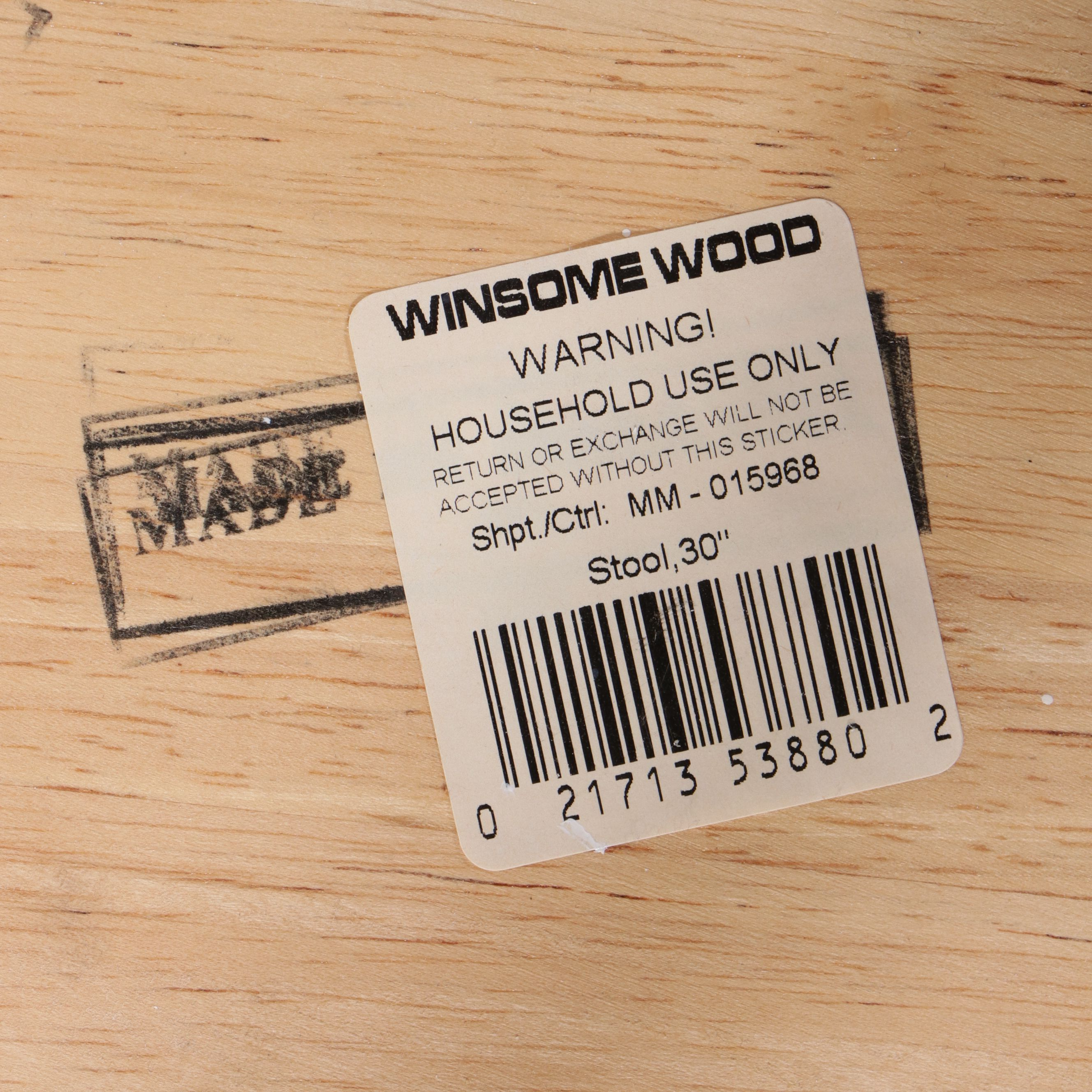 Pair of Winsome Wood Barstools with Granite Top Bar Table