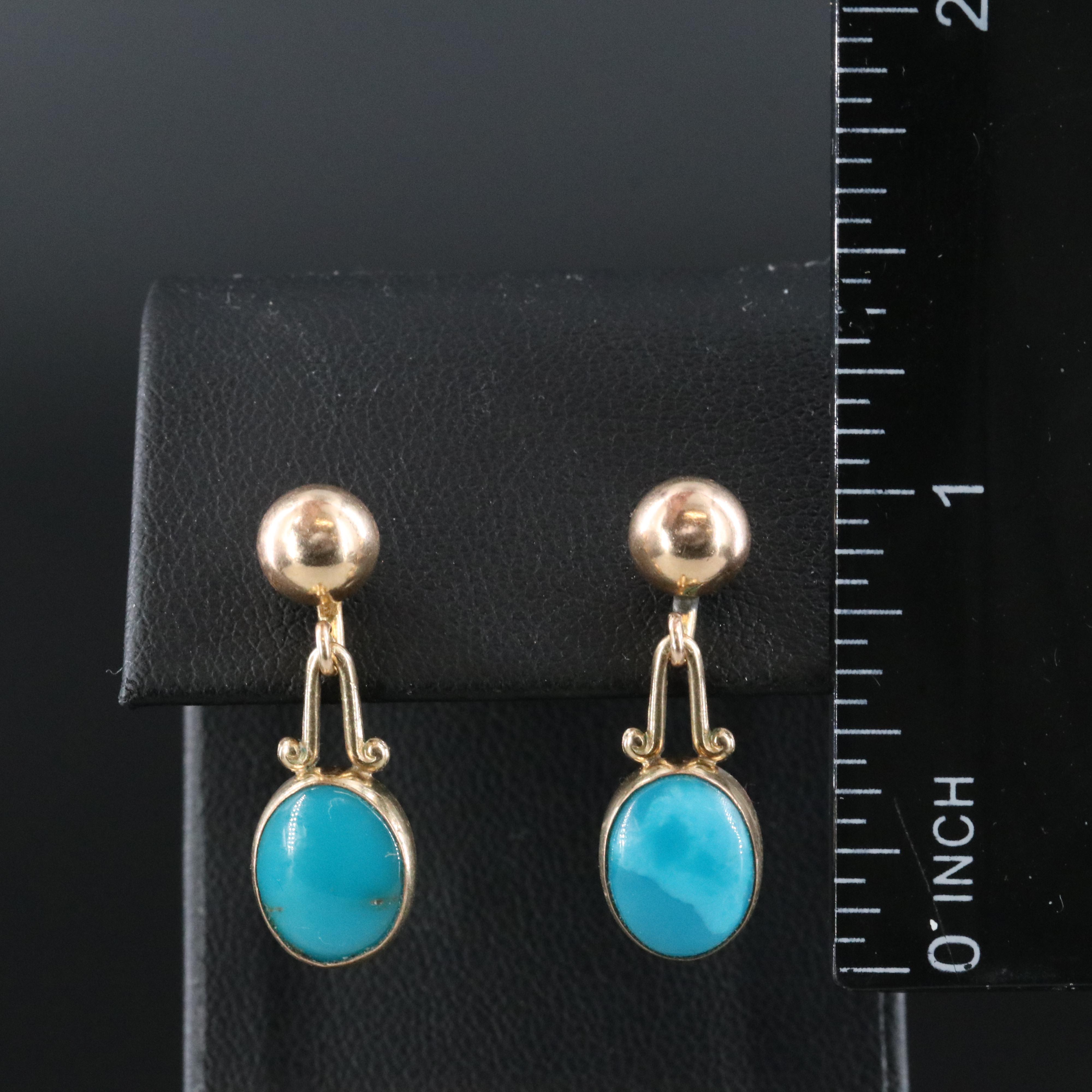 10K Turquioise Earrings