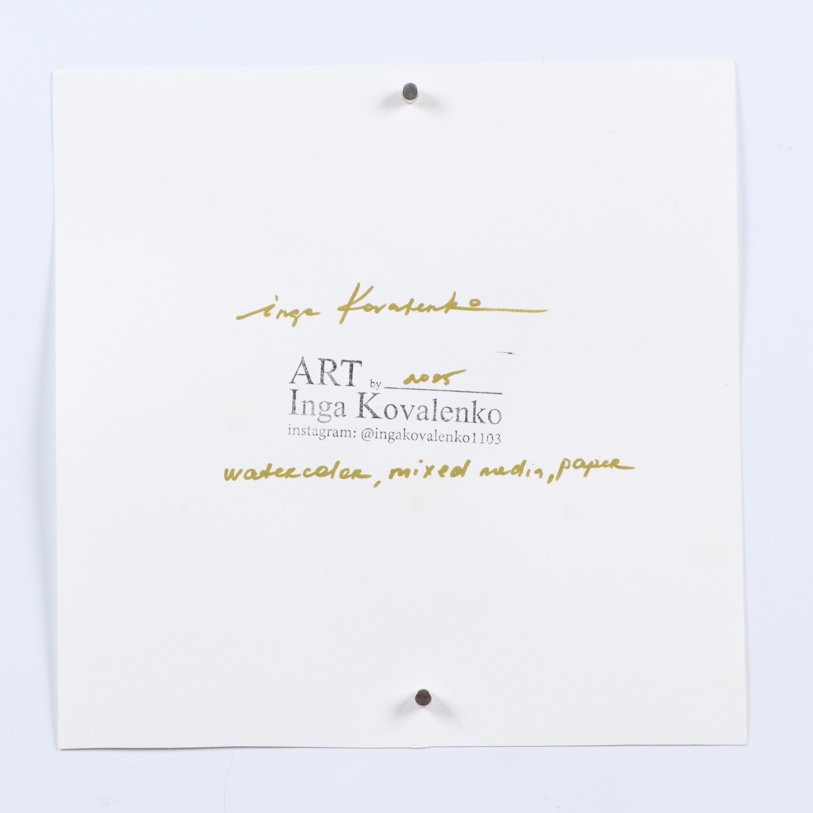 Inga Kovalenko Mixed Media Painting of Hummingbird, 2025