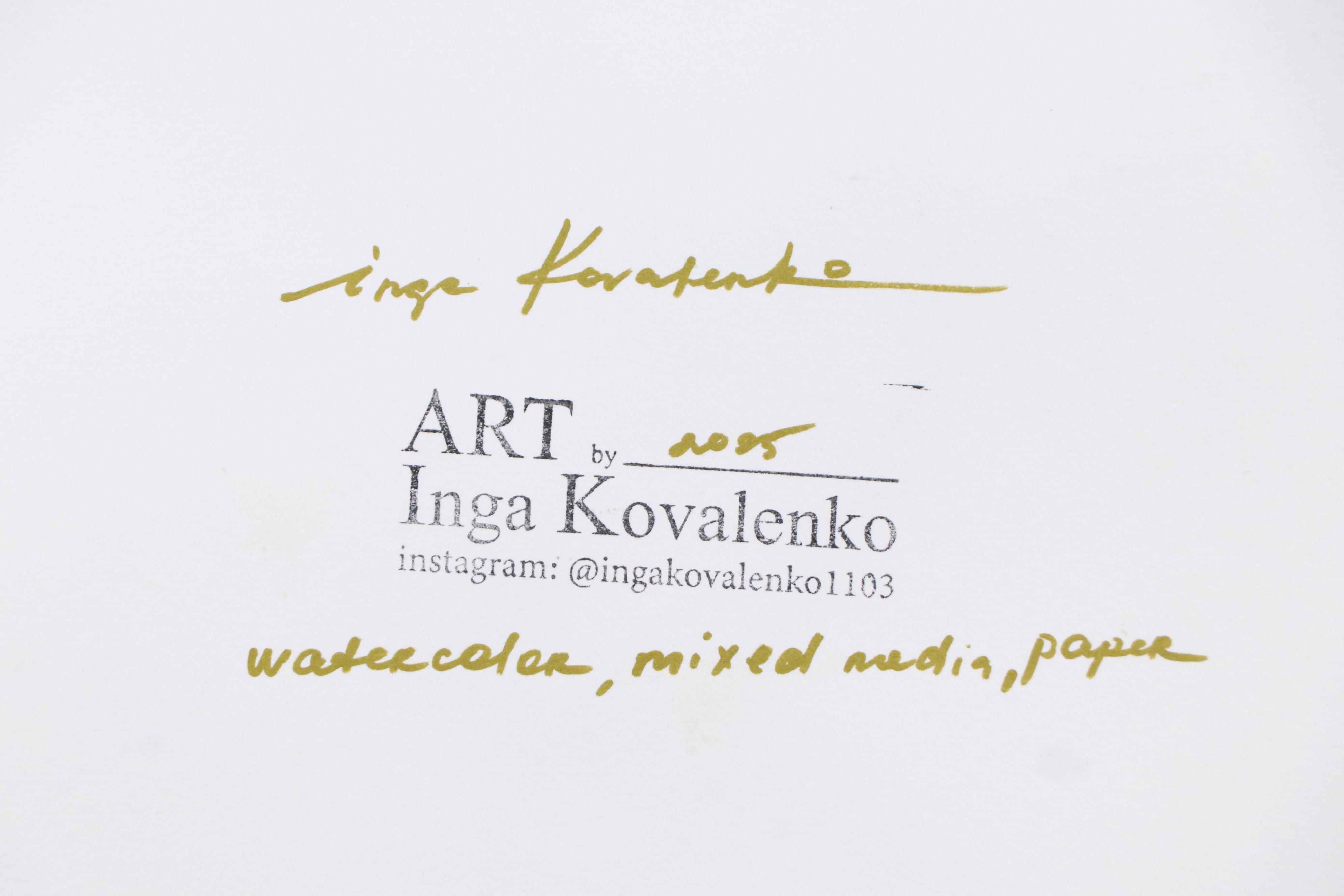 Inga Kovalenko Mixed Media Painting of Hummingbird, 2025